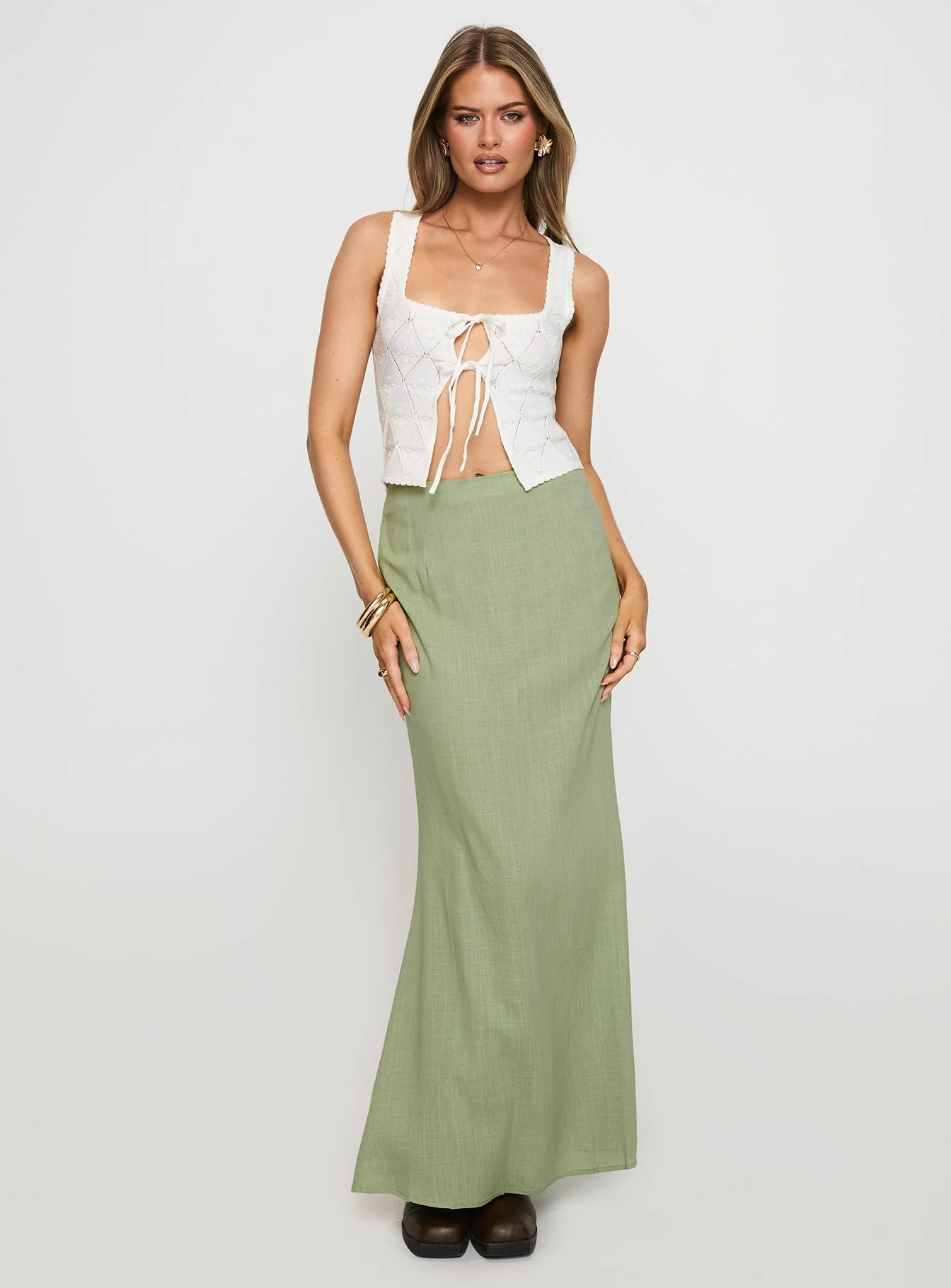 Sophia Maxi Skirt Green