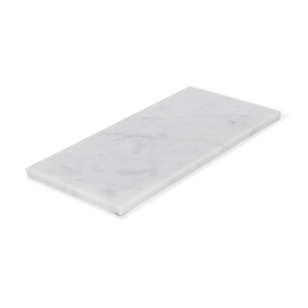 Marmer dienblad rechthoek M wit 15x30cm