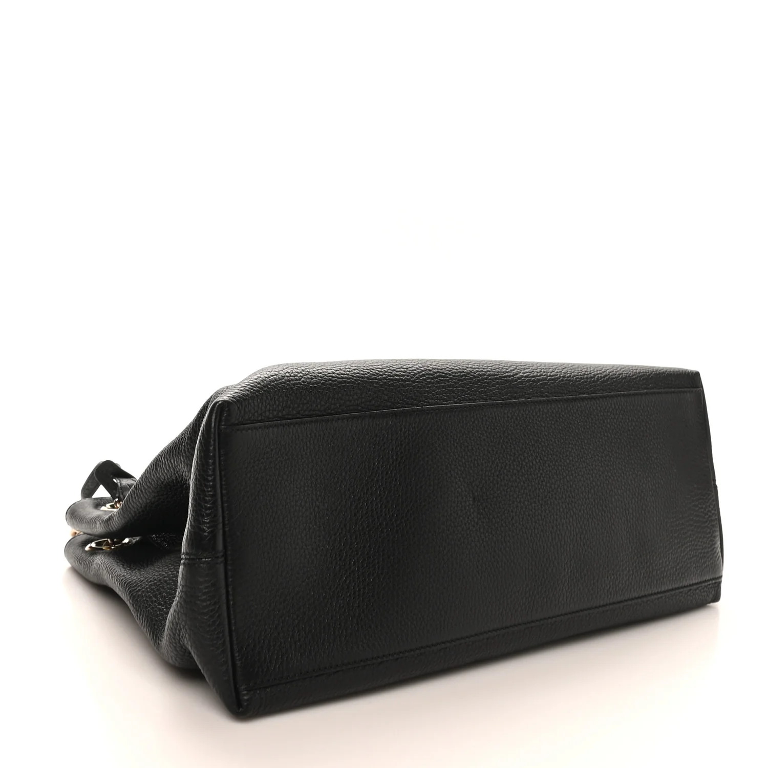 Pebbled Calfskin Medium Soho Chain Shoulder Bag Black - Top Club