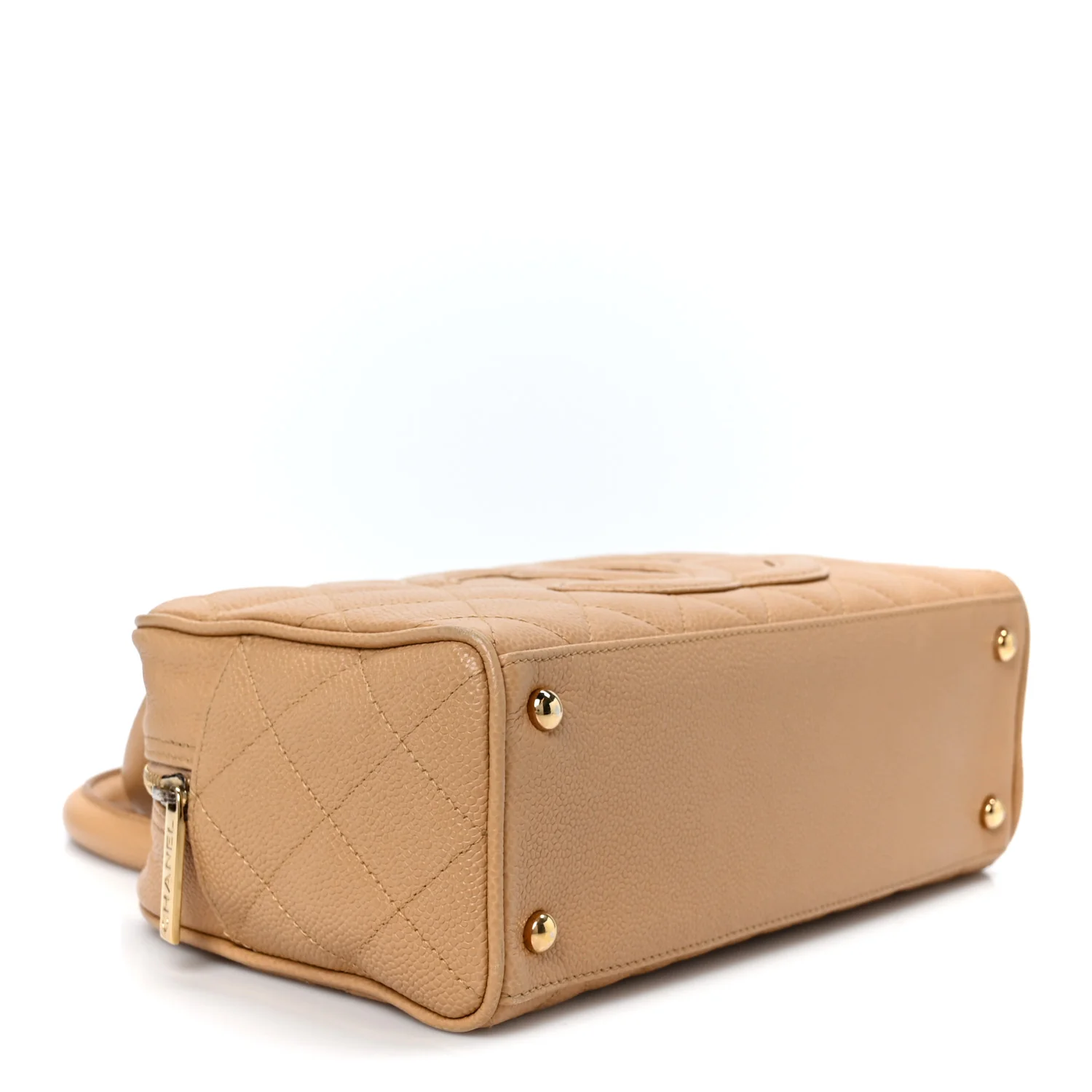 Caviar Quilted Small Bowler Beige - Top Club