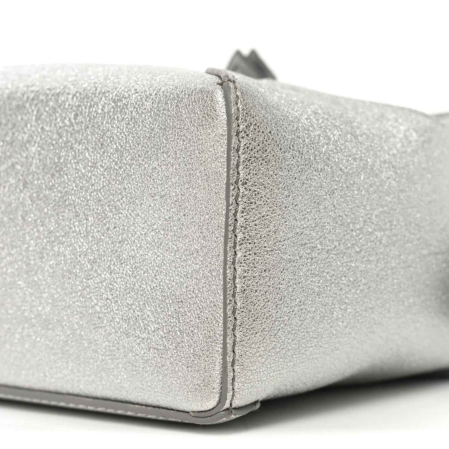 Laminated Lambskin Mini Puzzle Edge Bag Silver - Top Club