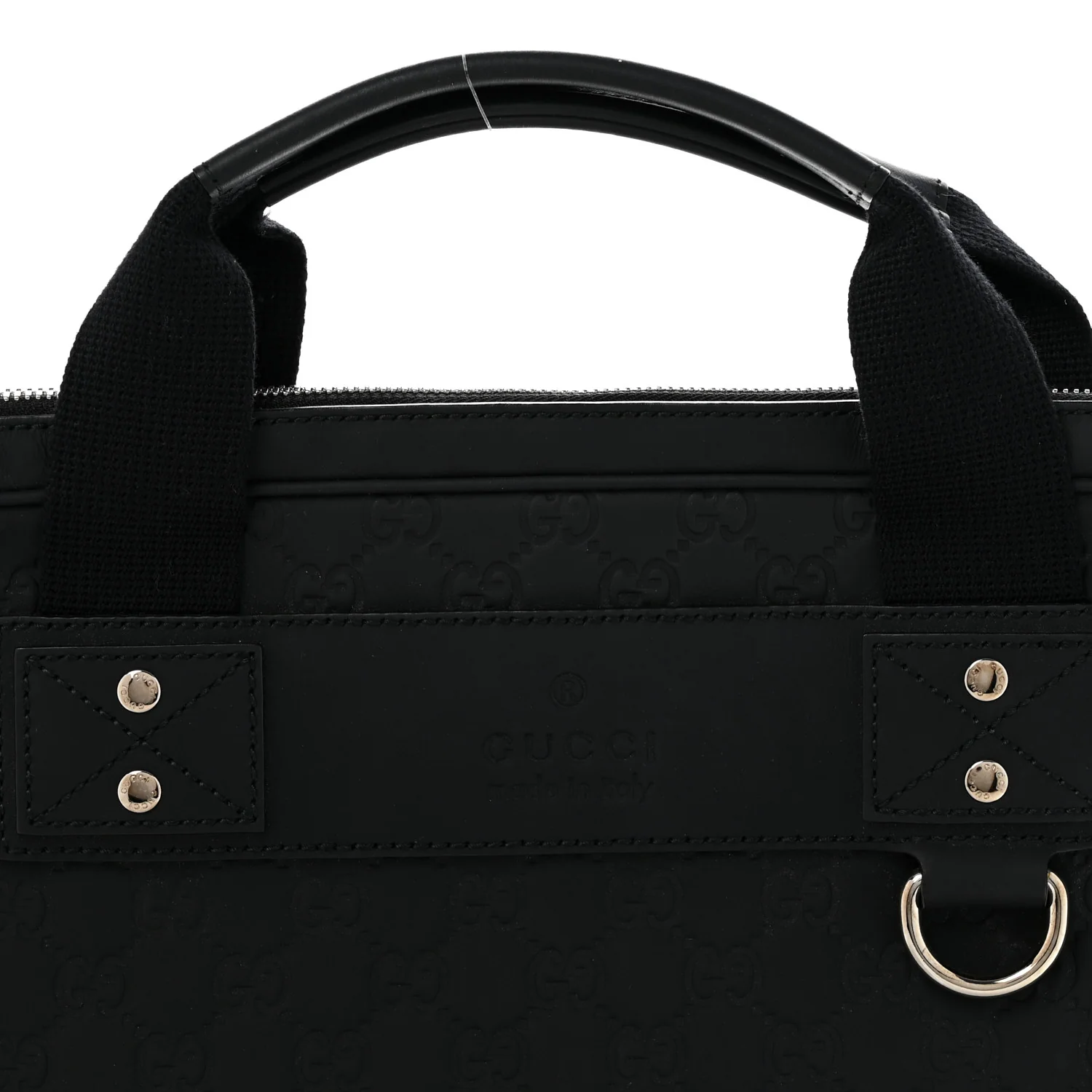 Rubber Guccissima Laptop Briefcase Black - Top Club