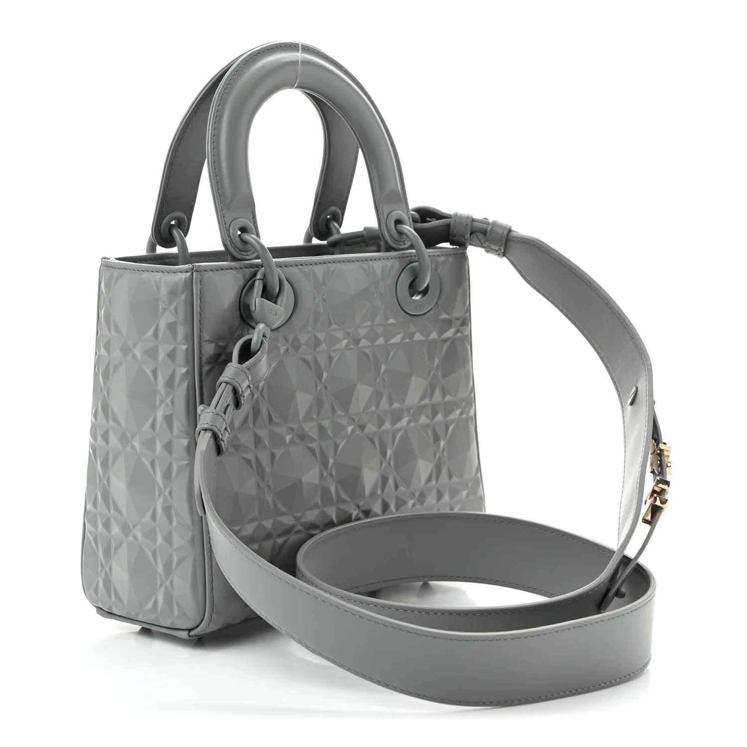 Calfskin Cannage Diamond Small My ABCDior Lady Dior  Gray - Top Club