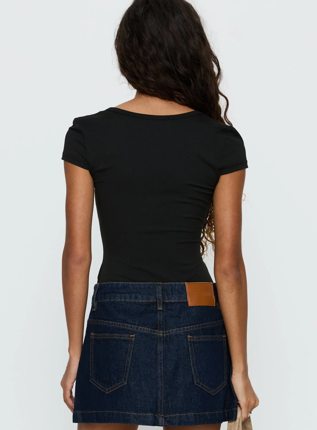 Laretta Button Up Bodysuit Black