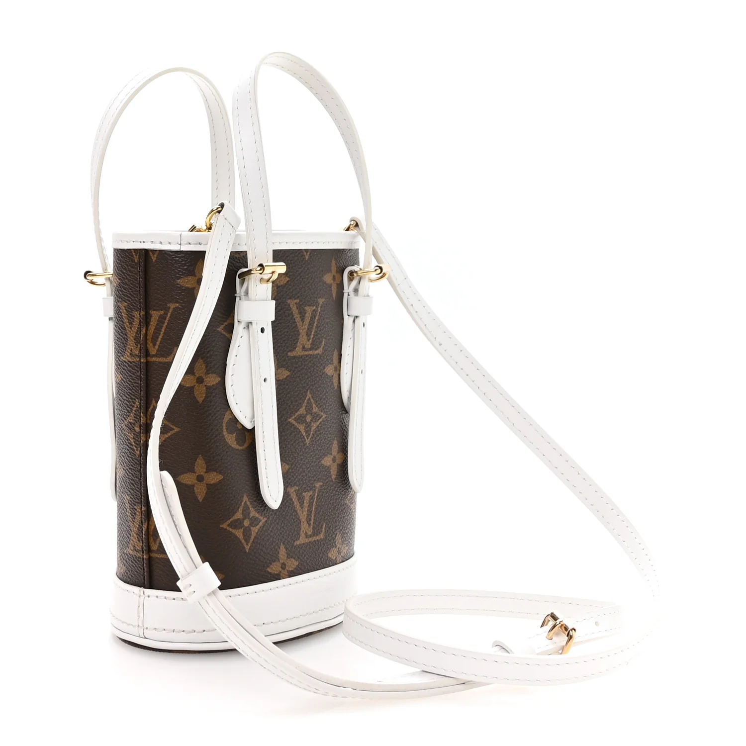 Monogram LV Match Nano Bucket Bag White - Top Club