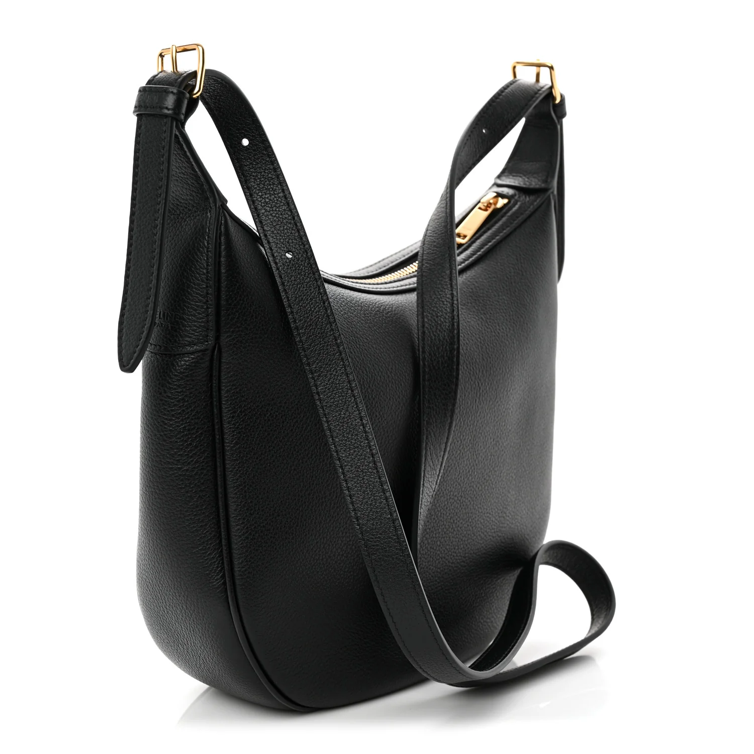 Supple Calfskin Cuir Triomphe Small Heloise Shoulder Bag Black - Top Club