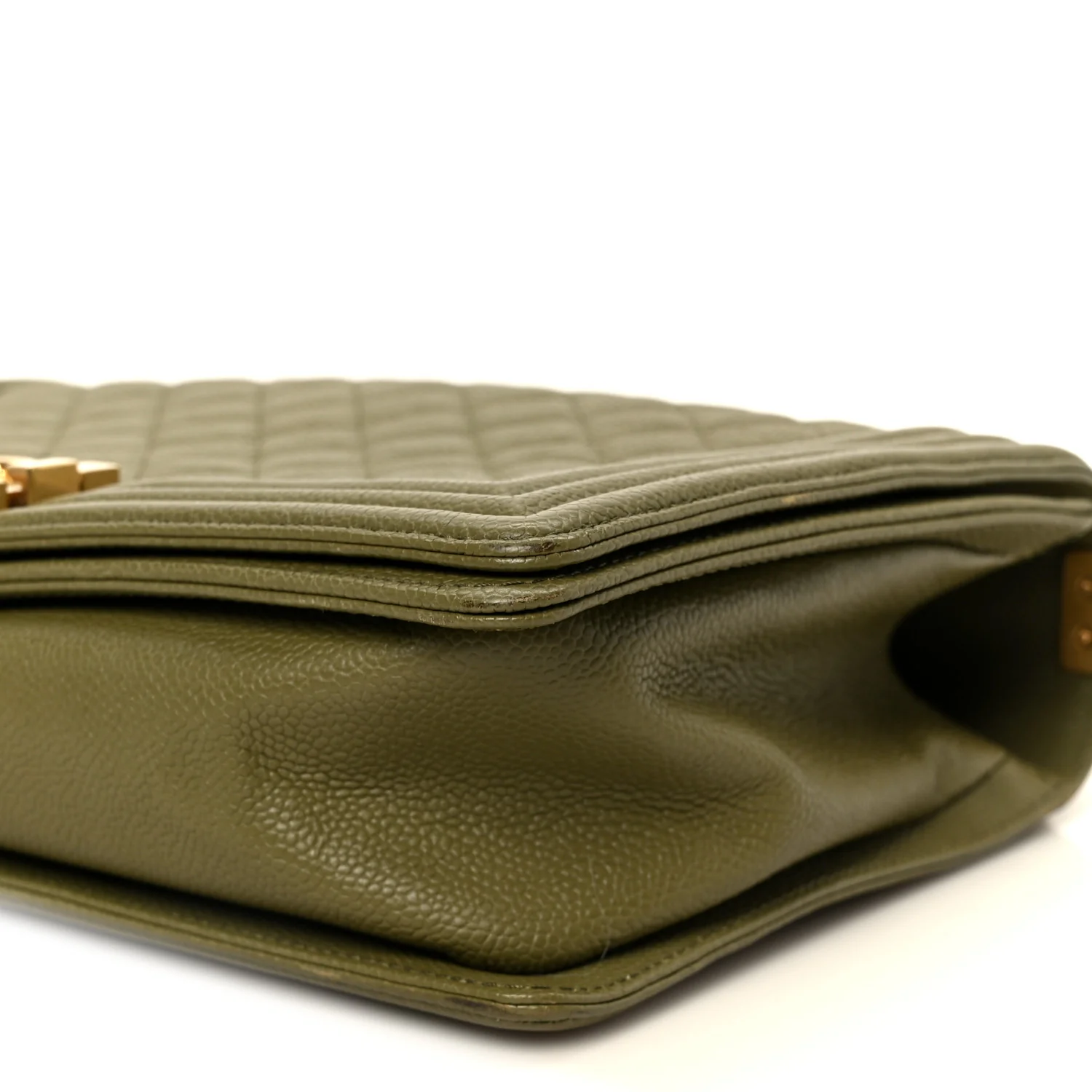 Caviar Quilted New Medium Boy Flap Khaki - Top Club