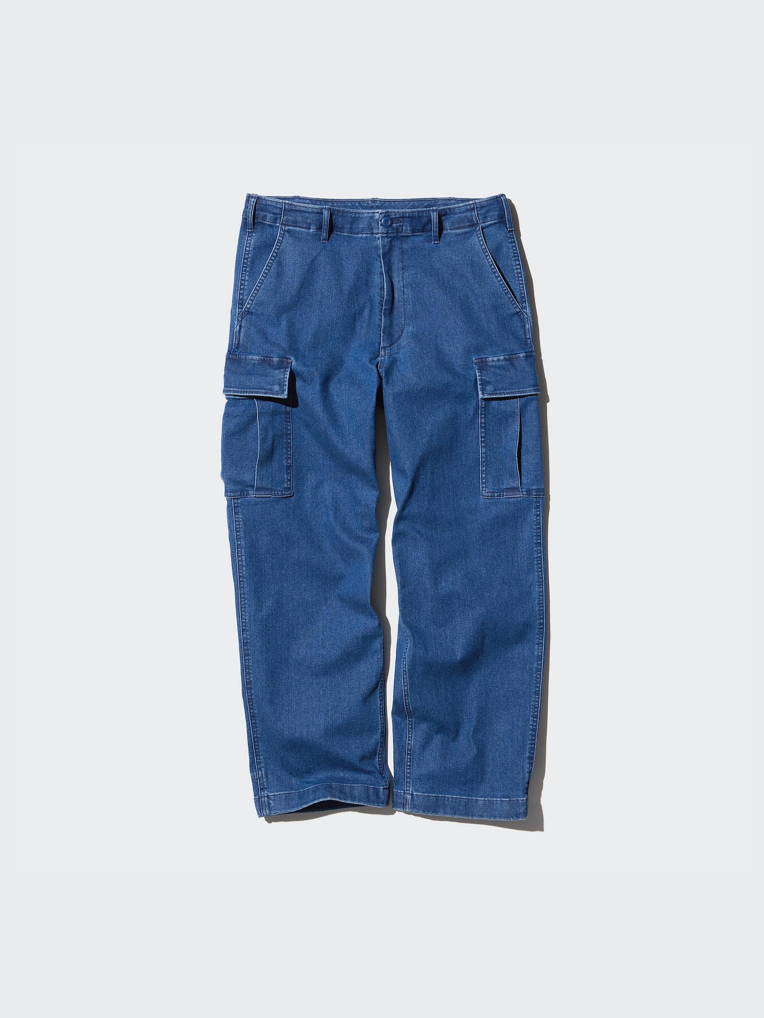 Wide Fit Denim Cargo Pants
