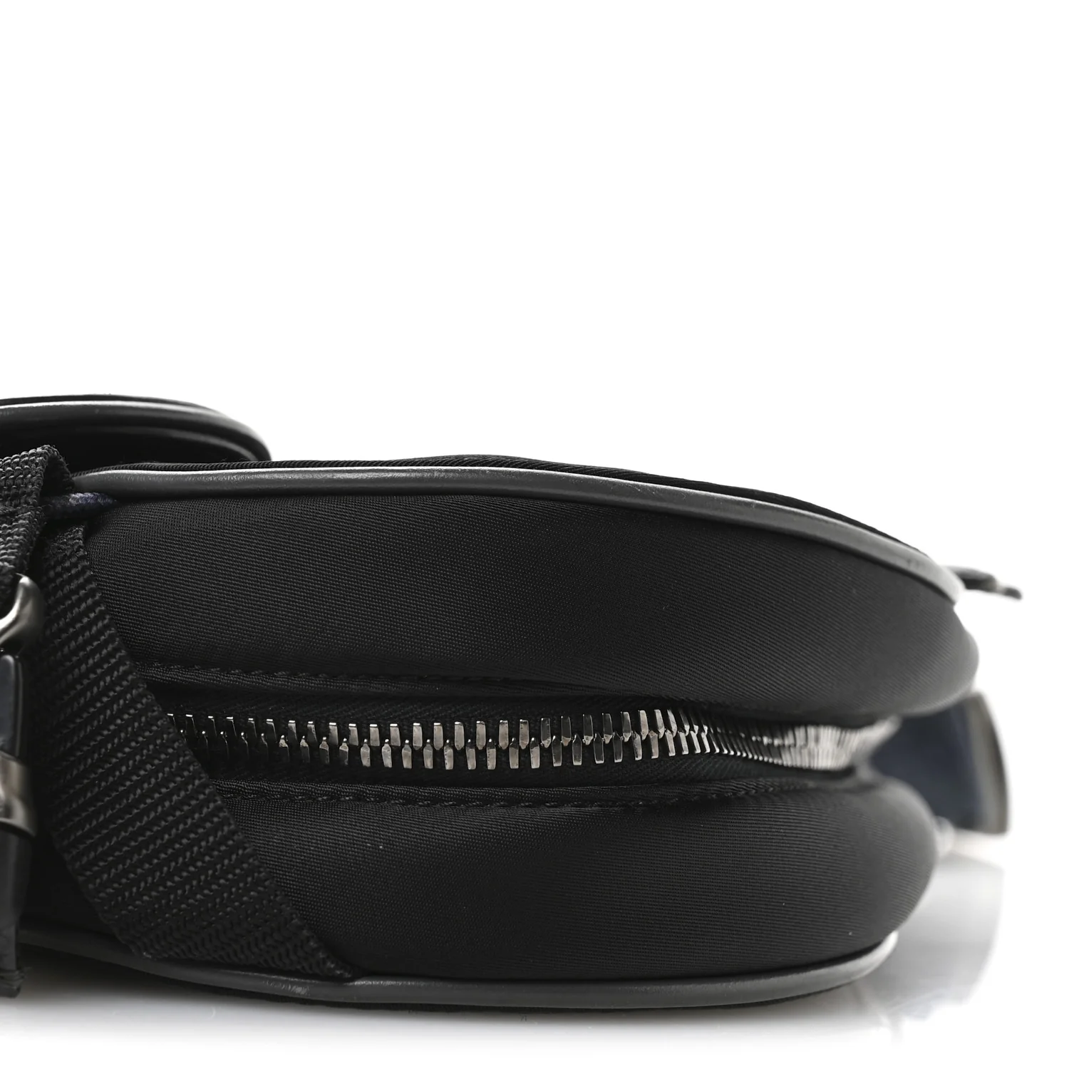 Nylon Grained Calfskin Saddle Bag Black Multicolor - Top Club