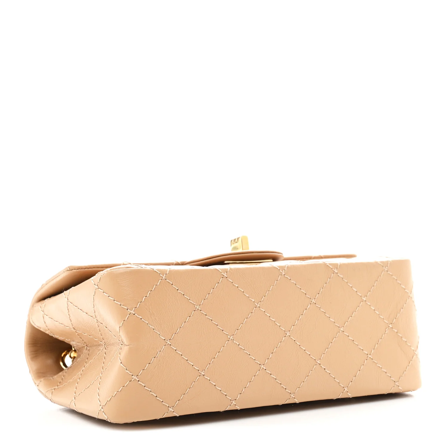 Aged Calfskin Quilted 2.55 Reissue Mini Flap Beige - Top Club