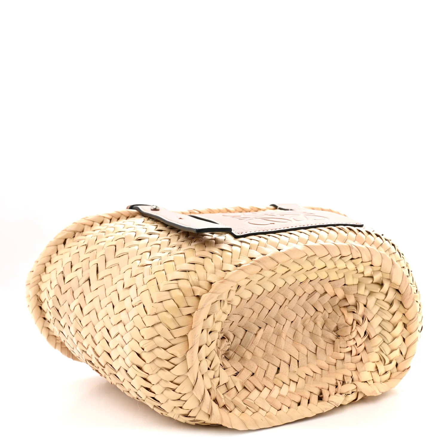 Raffia Small Basket Tote Bag Natural Tan - Top Club