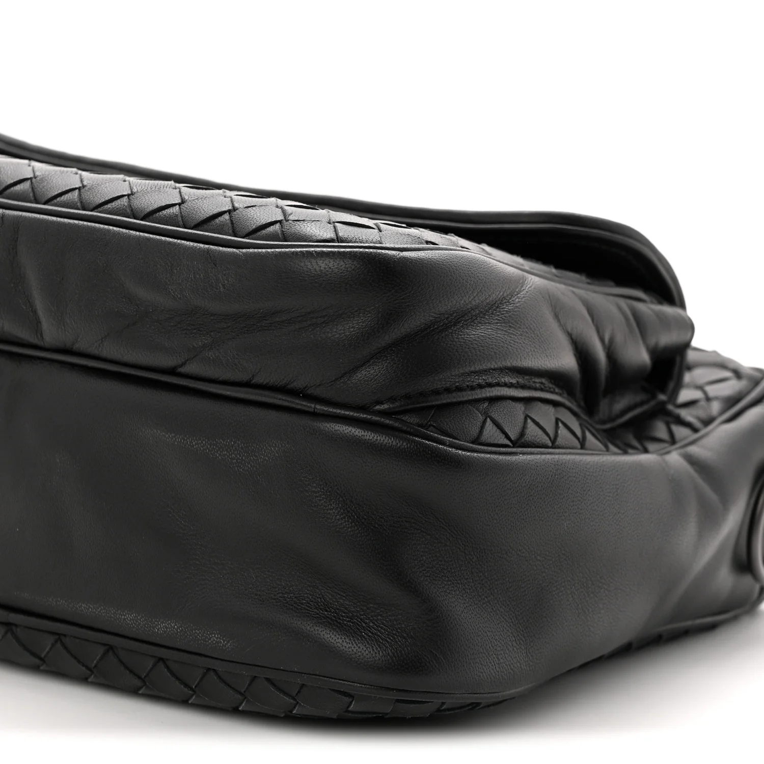 Nappa Intrecciato Messenger Bag Black - Top Club