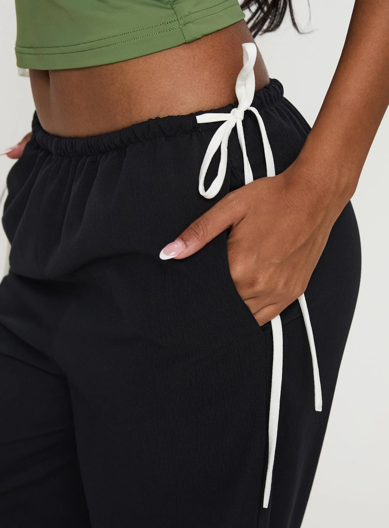 Sweet As Sugar Bow Pants Black / White