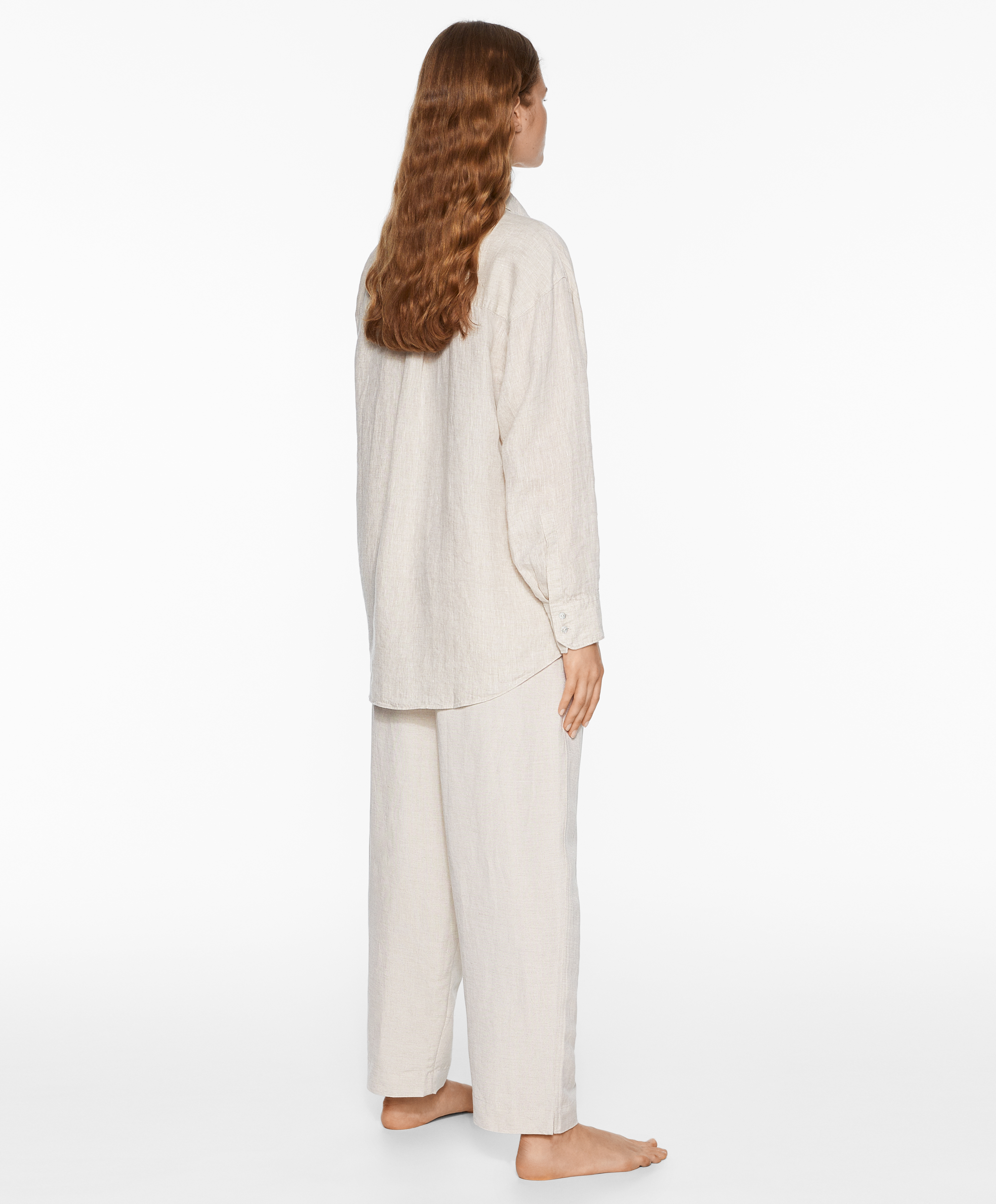 OYSHO Slim-fit trousers with linen