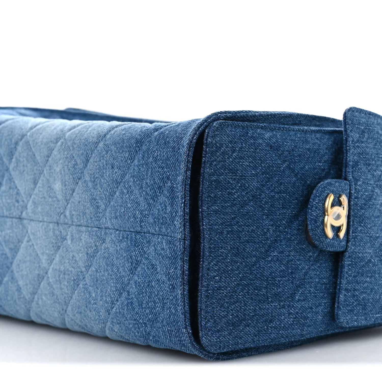 Washed Denim Quilted Small Chanel 25 Handbag Blue - Top Club