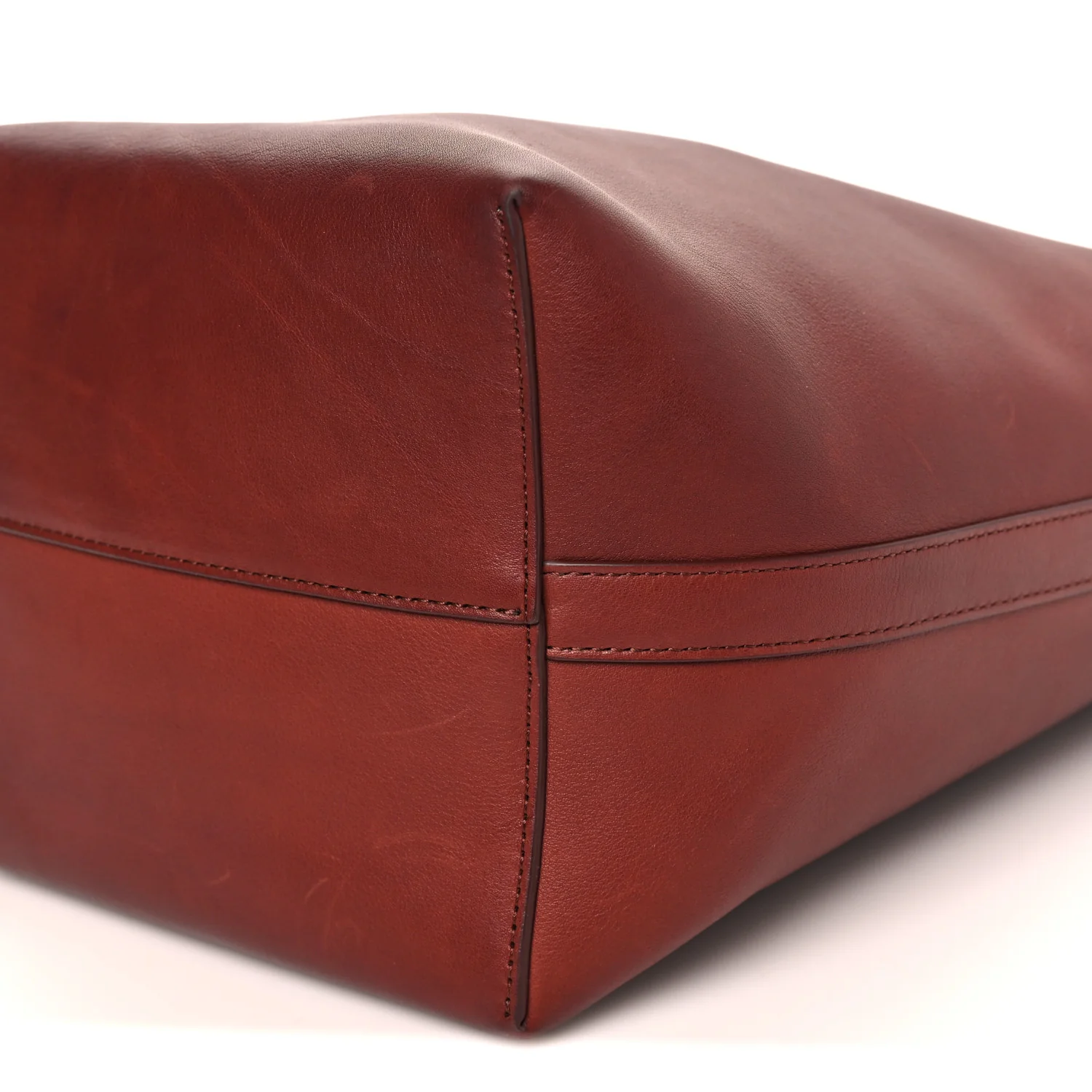 Polished Saddle Calfskin Medium N/S Park Tote Burnt Wood - Top Club
