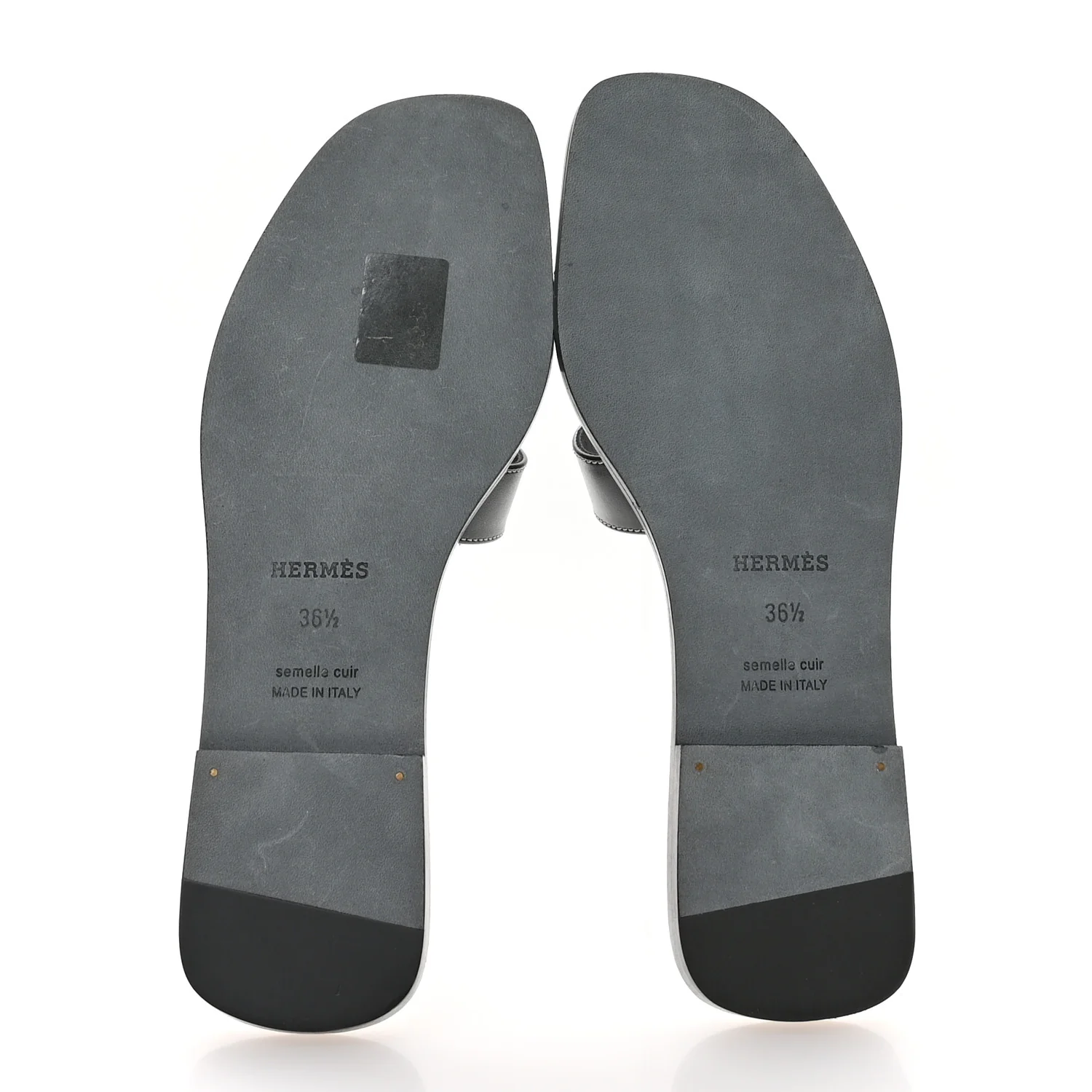 Box Calfskin Oran Sandals 36.5 Black - Top Club
