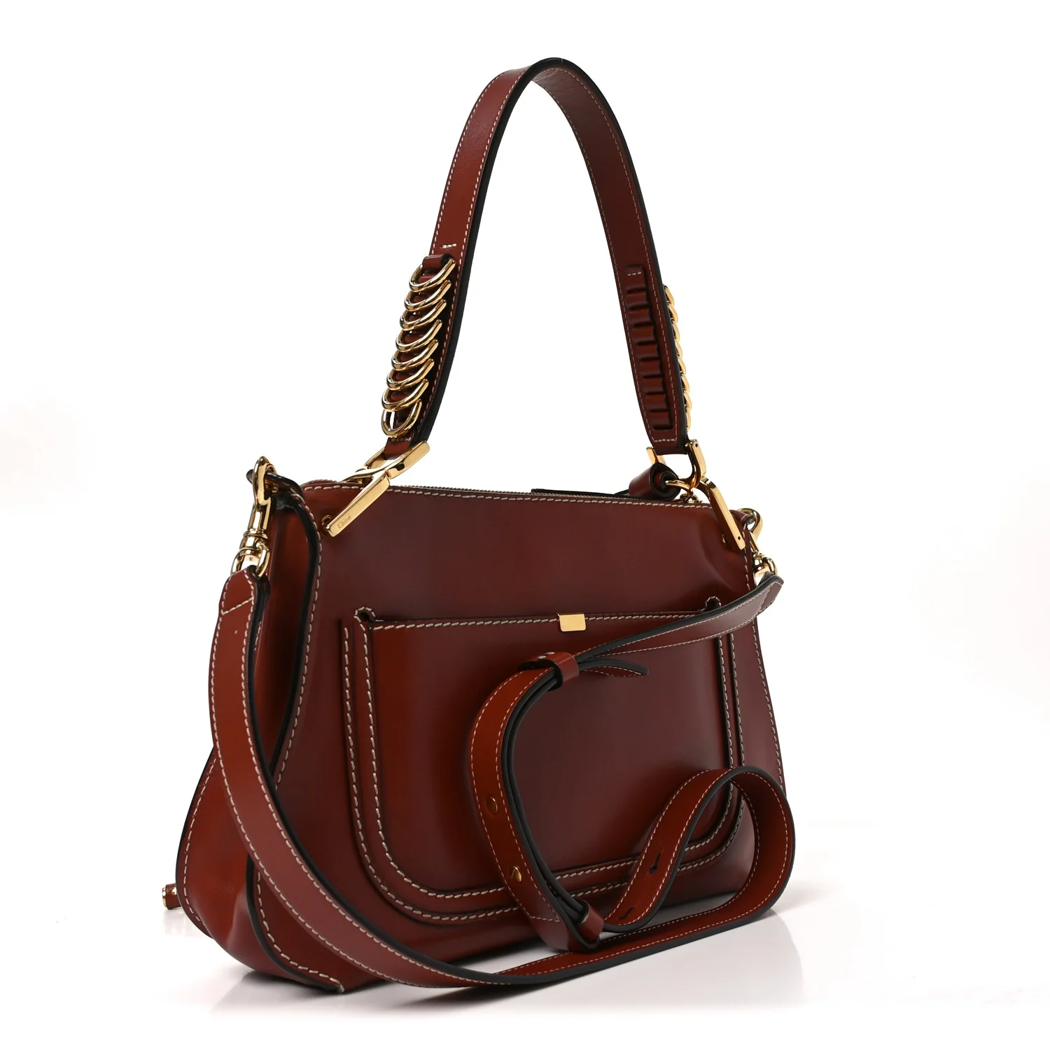 Calfskin Marcie Top Handle Bag Sepia - Top Club