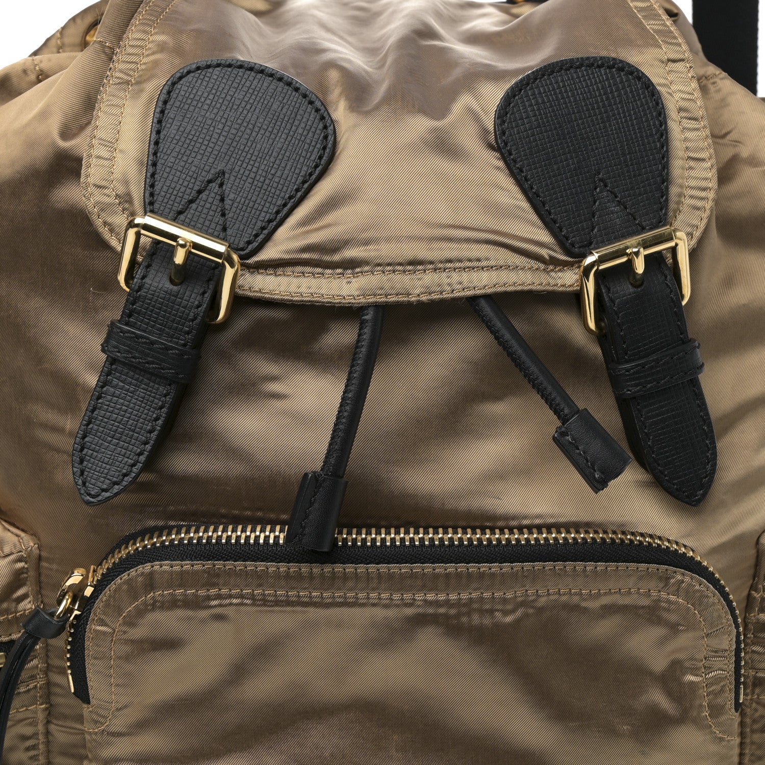 Metallic Satin Nylon Medium Rucksack Backpack Gold - Top Club