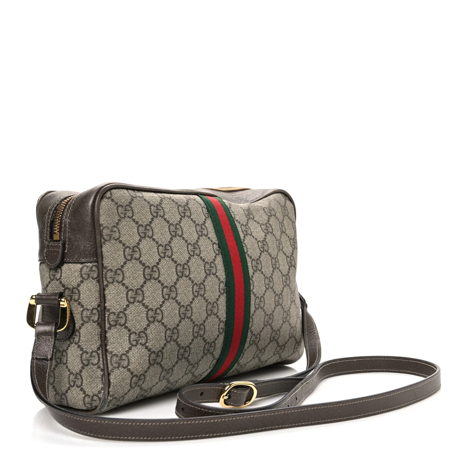GG Supreme Monogram Web Small Ophidia Shoulder Bag Brown - Top Club