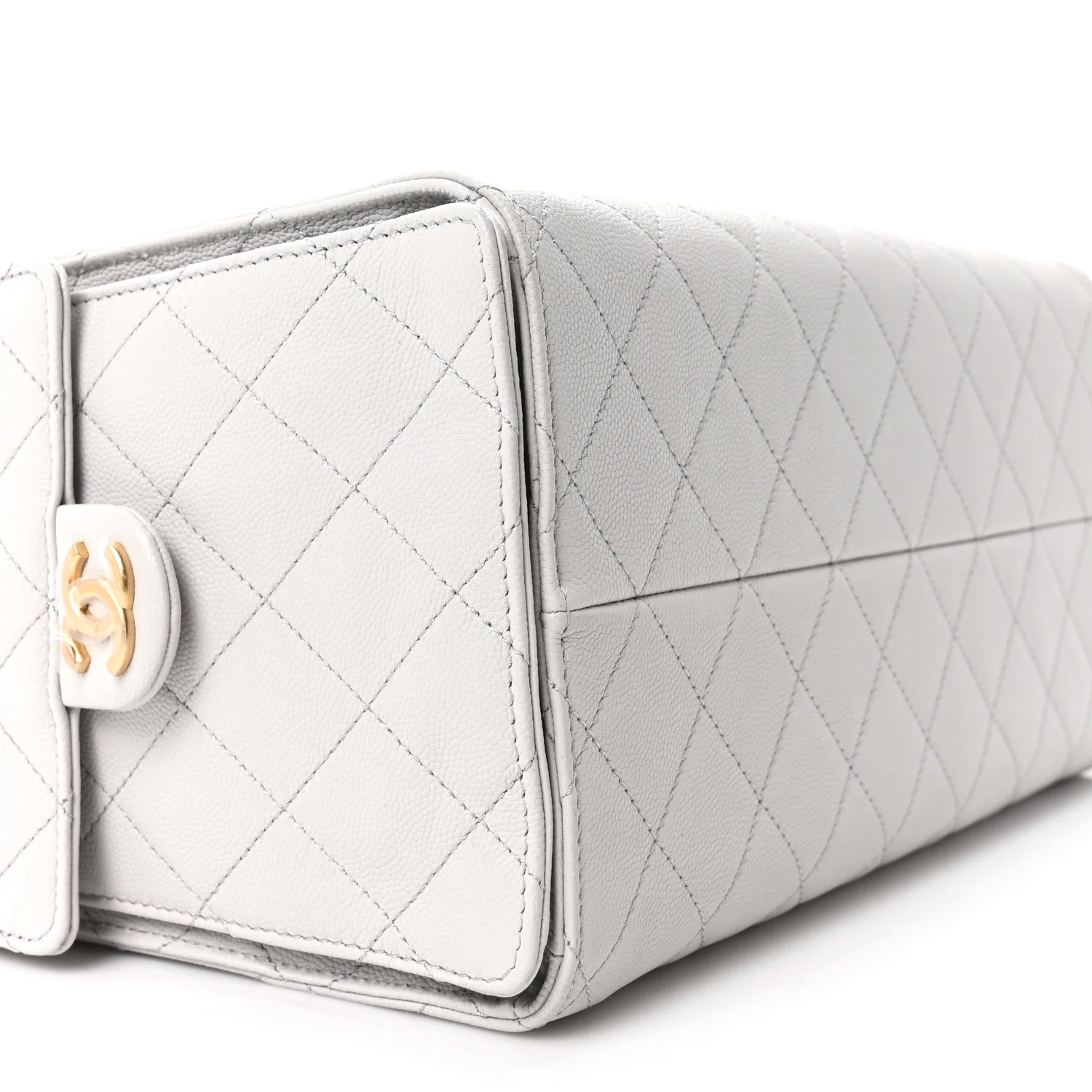 Caviar Quilted Medium Chanel 25 Handbag Light Gray - Top Club