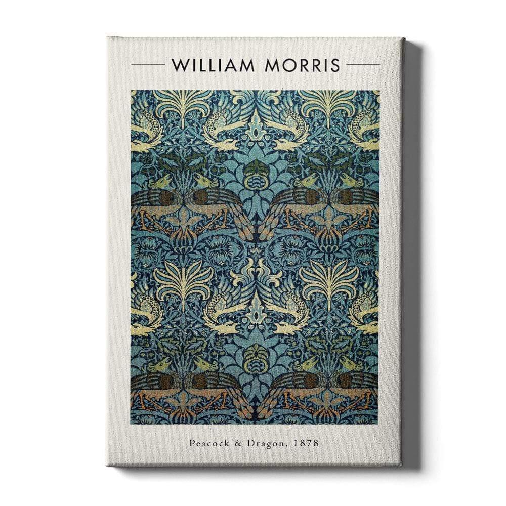 Walljar canvas schilderij - William Morris - Peacock and Dragon Canvas schilderij - 120 x 180 cm