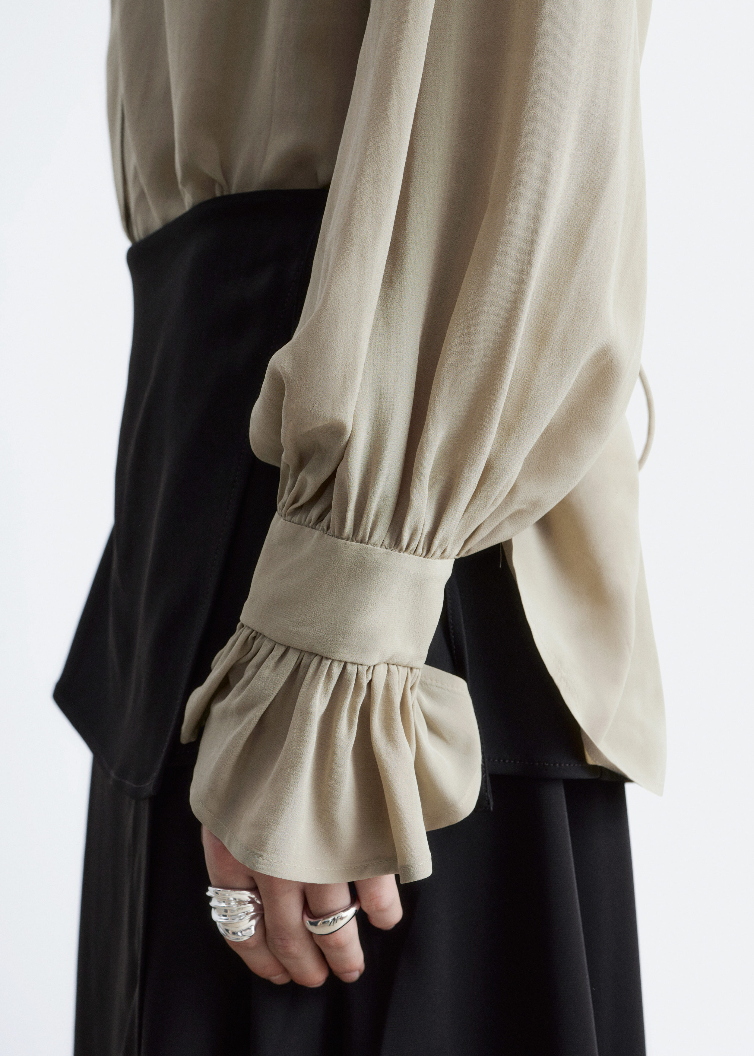 & Other Stories TIE-BACK GATHERED BLOUSE