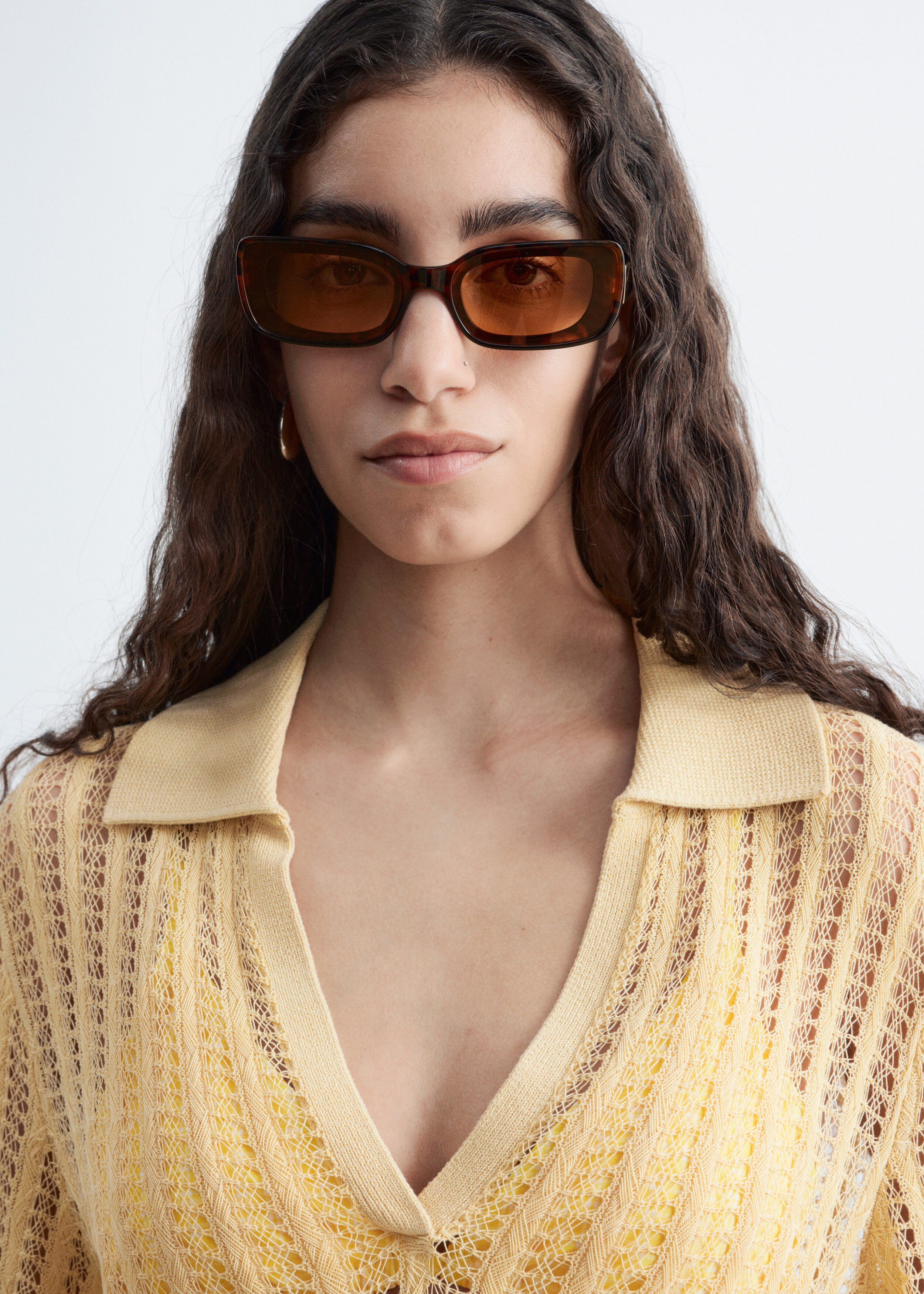 & Other Stories OPEN-KNIT POLO TOP