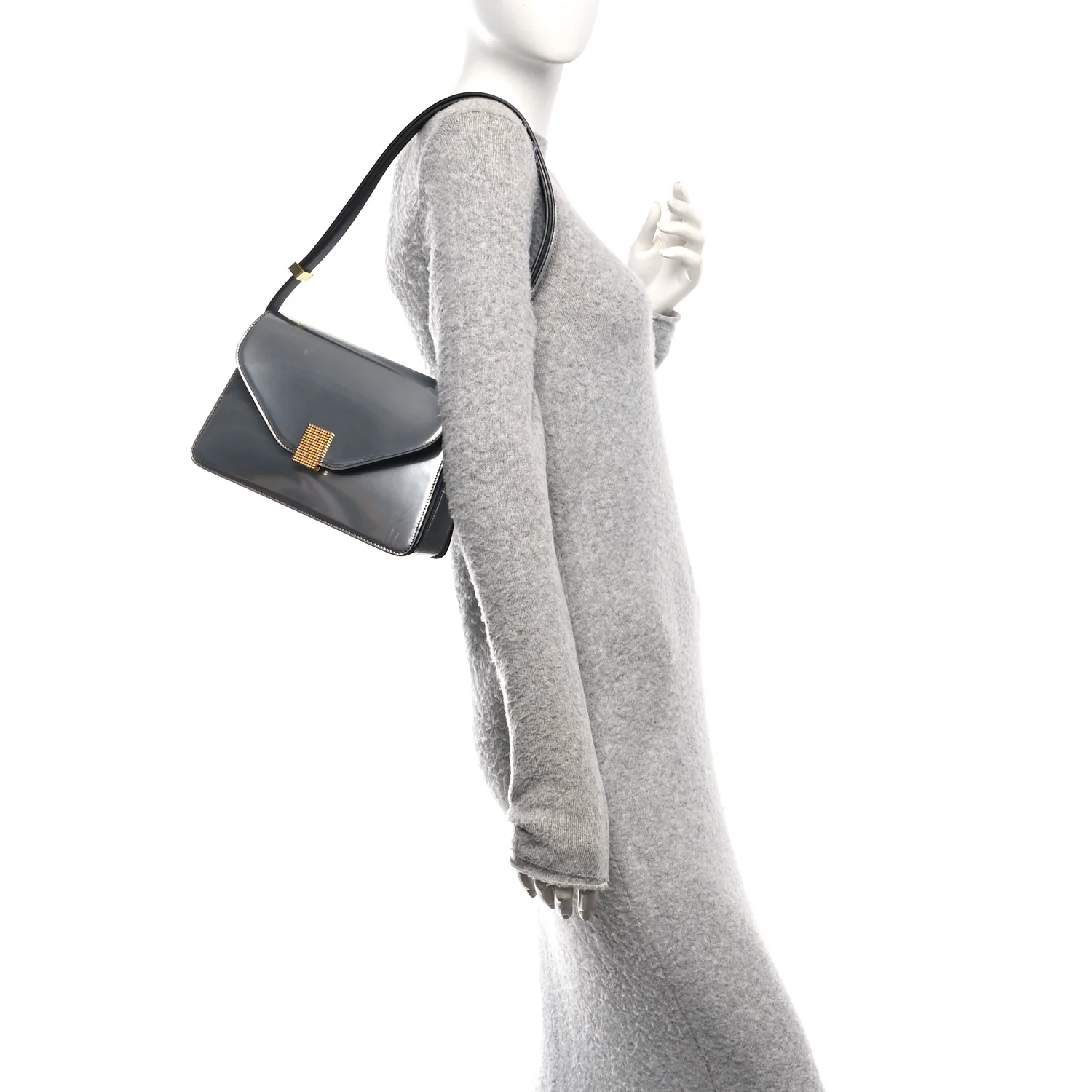 Metallic Calfskin Concerto Bag SIlver