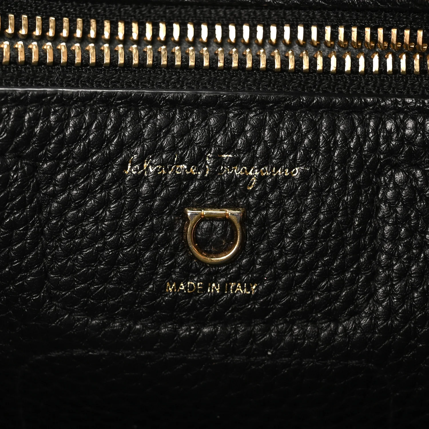 Hammered Calfskin Double Handle Small Amy Tote Black - Top Club