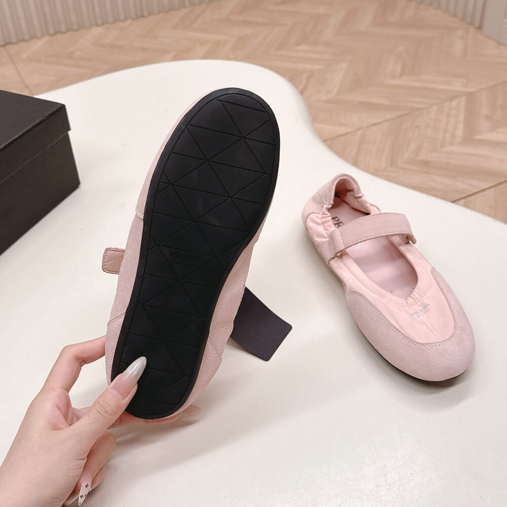 PRADA Re-Nylon and suede ballet flats - Top Club