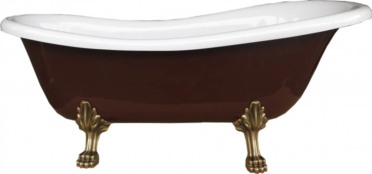 Freestanding luxury bathtub Art Nouveau Roma brown/white/old gold 1470mm from - Baroque Antique Bathroom