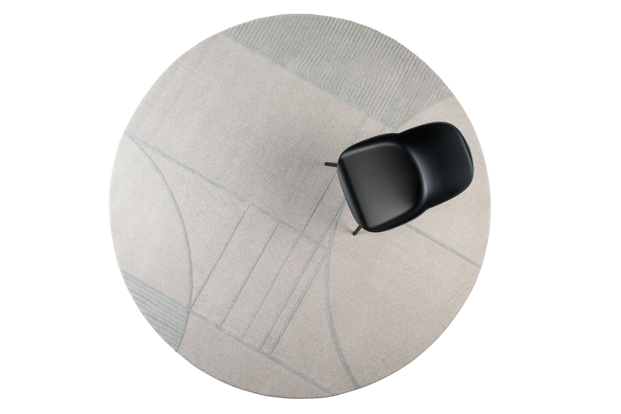 Vloerkleed Bliss grijs/blauw rond 240cm