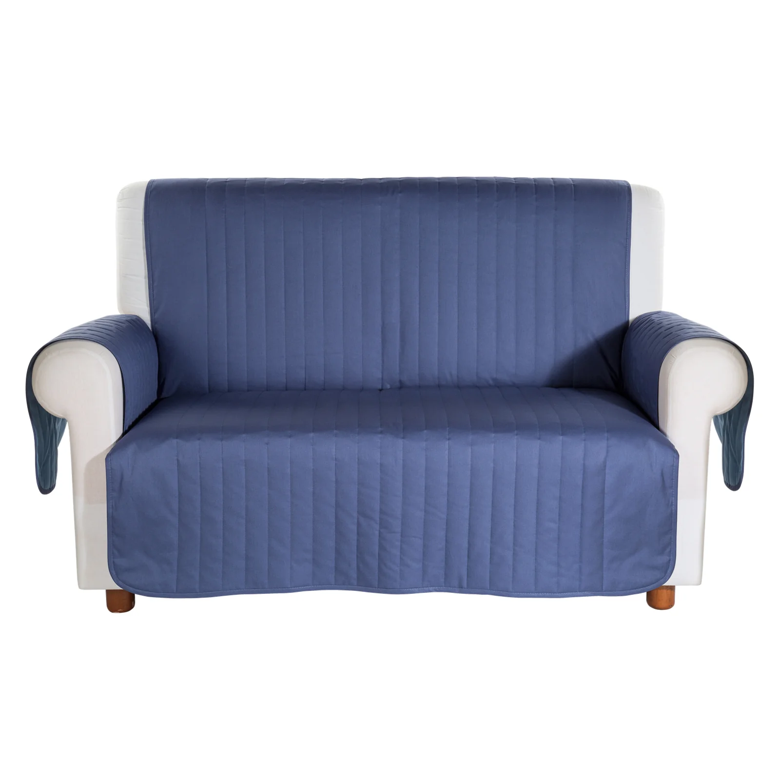 Copridivano In Cotone Bicolor 1 Posto Blu Caleffi