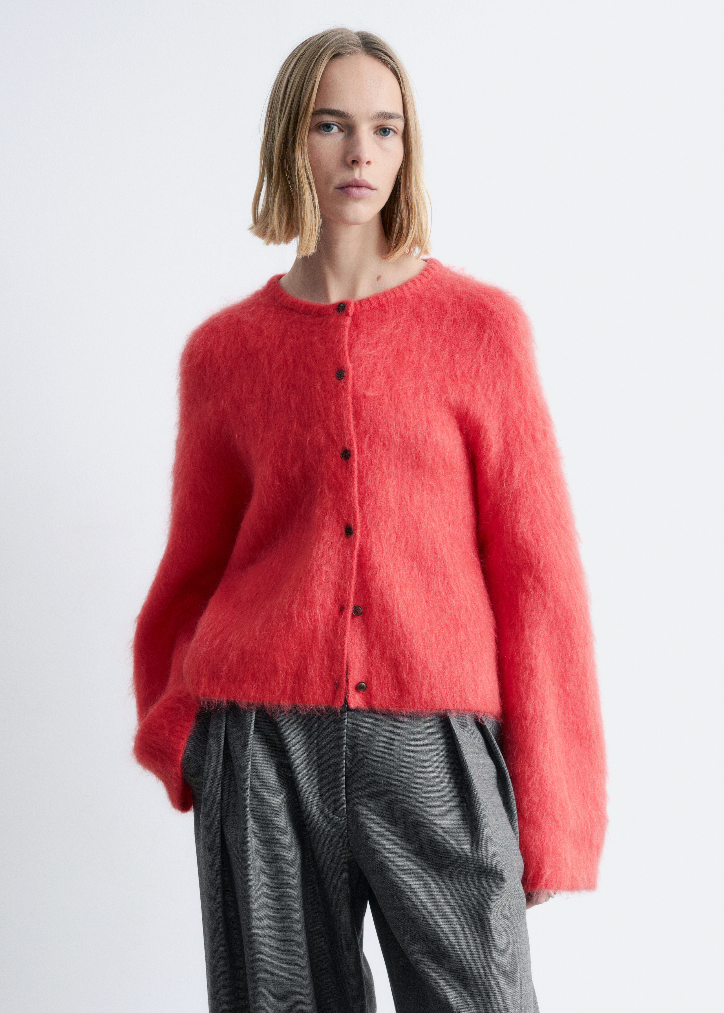 & Other Stories BRUSHED MOHAIR-BLEND CARDIGAN