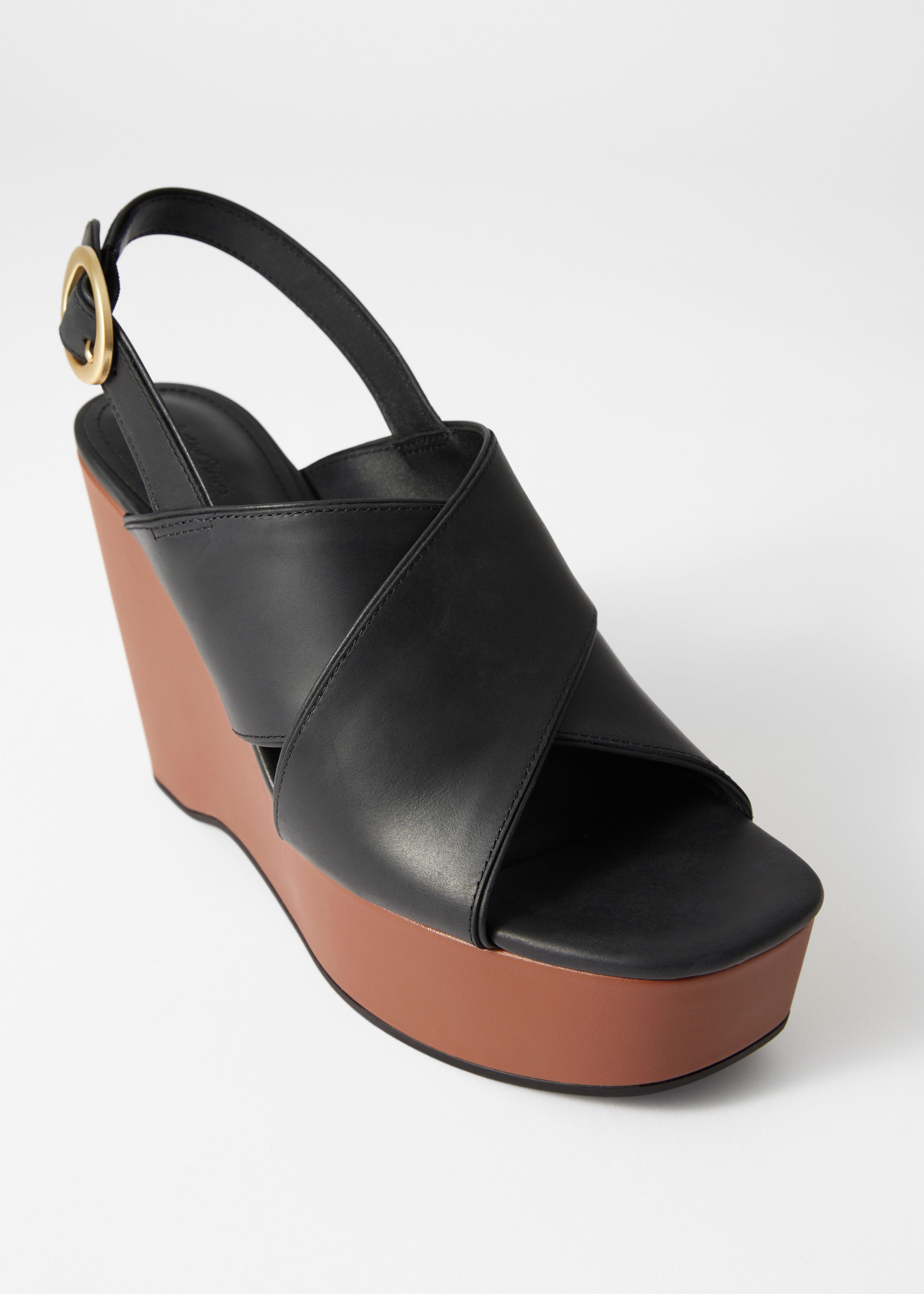 & Other Stories LEATHER PLATFORM WEDGE SANDALS