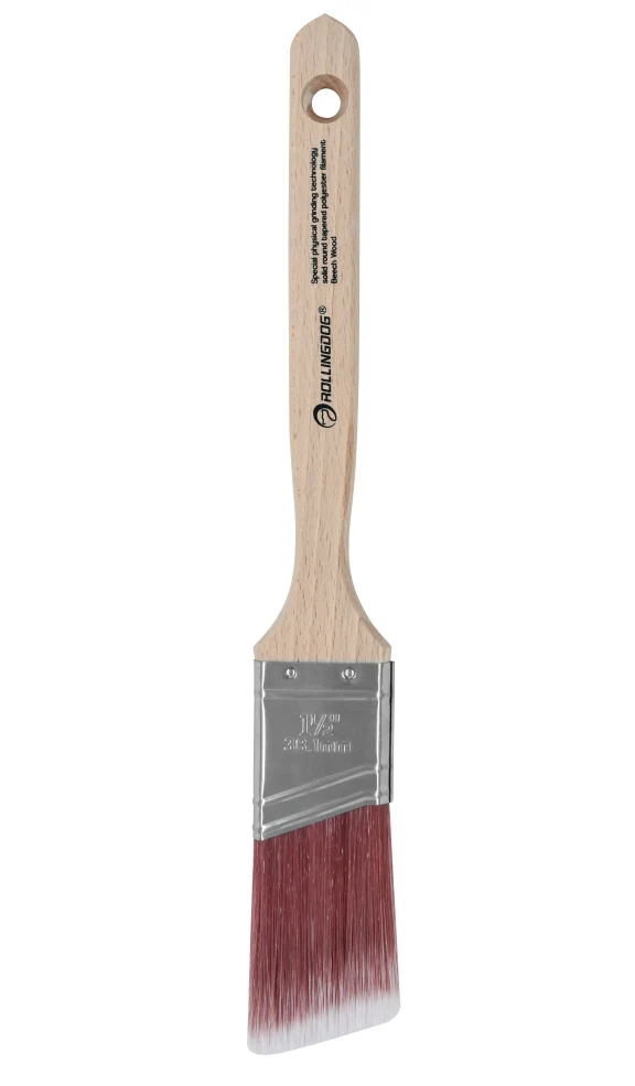 A1000 Series Angular Paint Brush - Machine Roughed, Synthetic Filament with Long Beech Wood Handle (Multiple Sizes) - Alvarez Pro Painting LLC