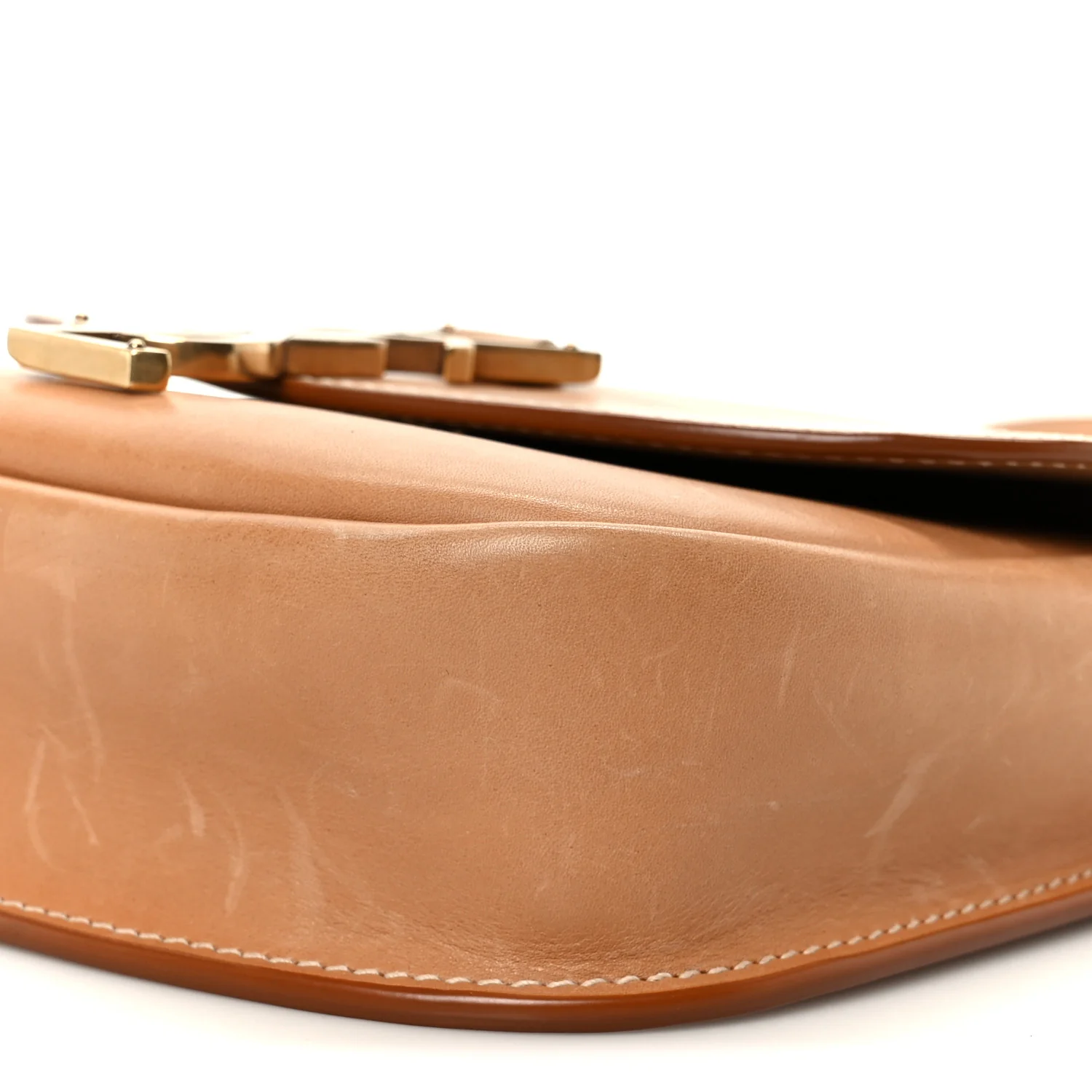 Smooth Vintage Calfskin Small Kaia Satchel Brown Gold - Top Club