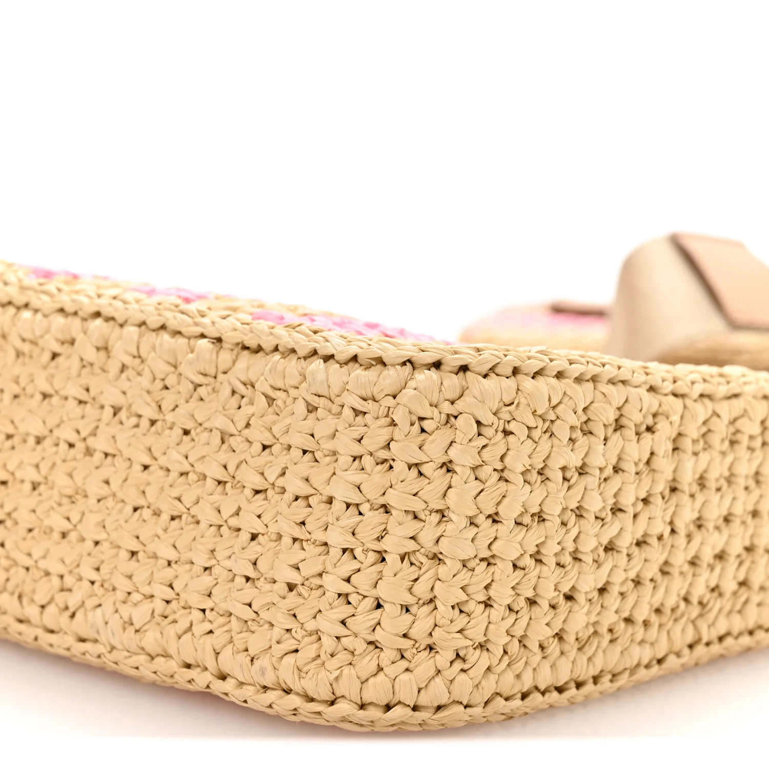 Yarn Raffia Effect Crochet Striped Re-Edition 2005 Shoulder Bag Naturale Petalo - Top Club