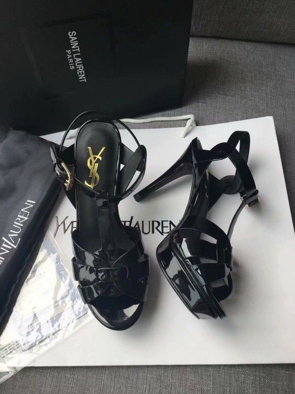 Saint Tribute Sandals Black Patent Leather - Top Club