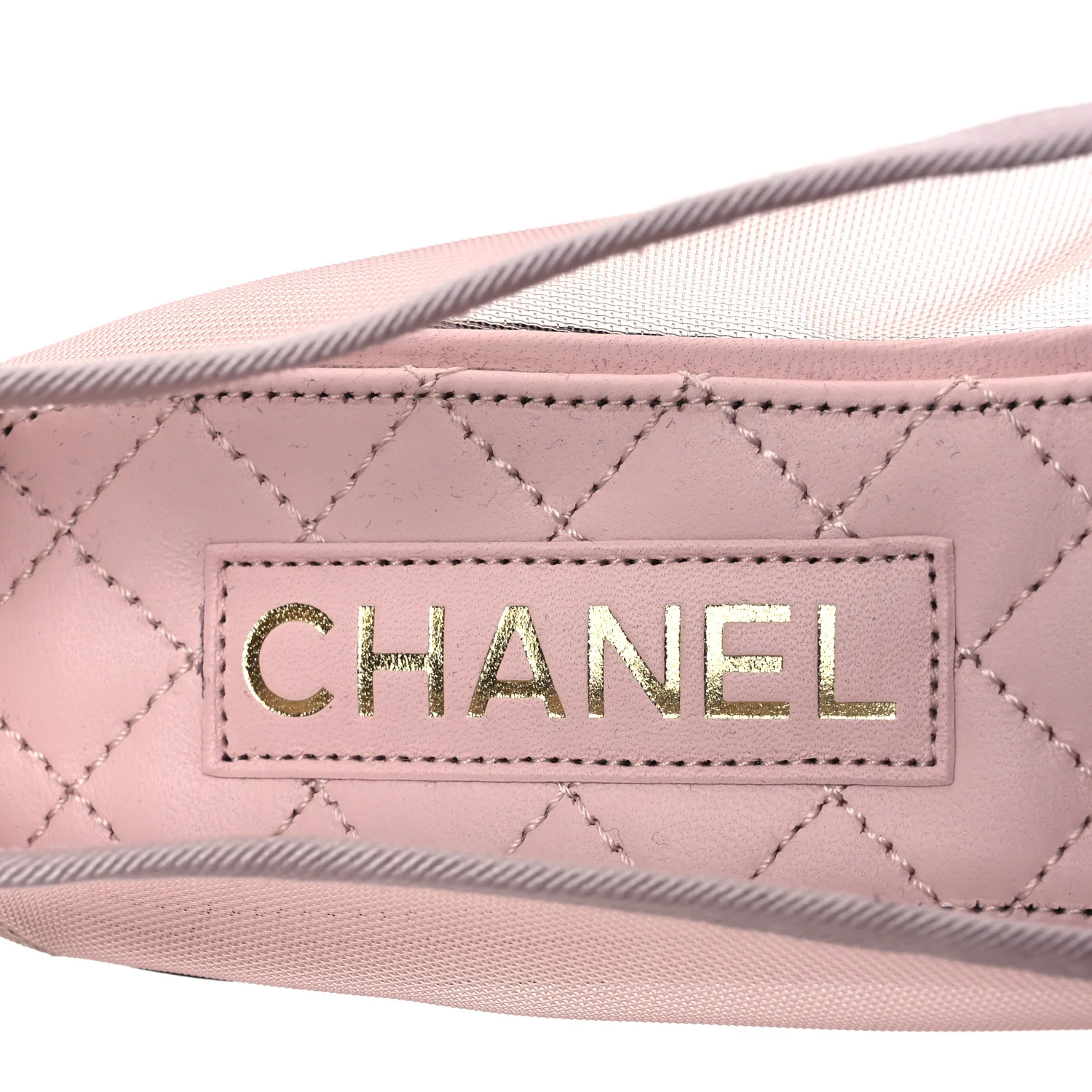 Mesh Grosgrain CC Ballerina Flats 39.5 Pink Black - Top Club
