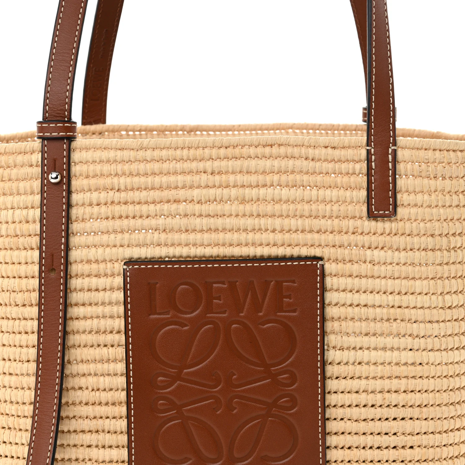 Raffia Small Square Basket Tote Bag Natural Tan - Top Club