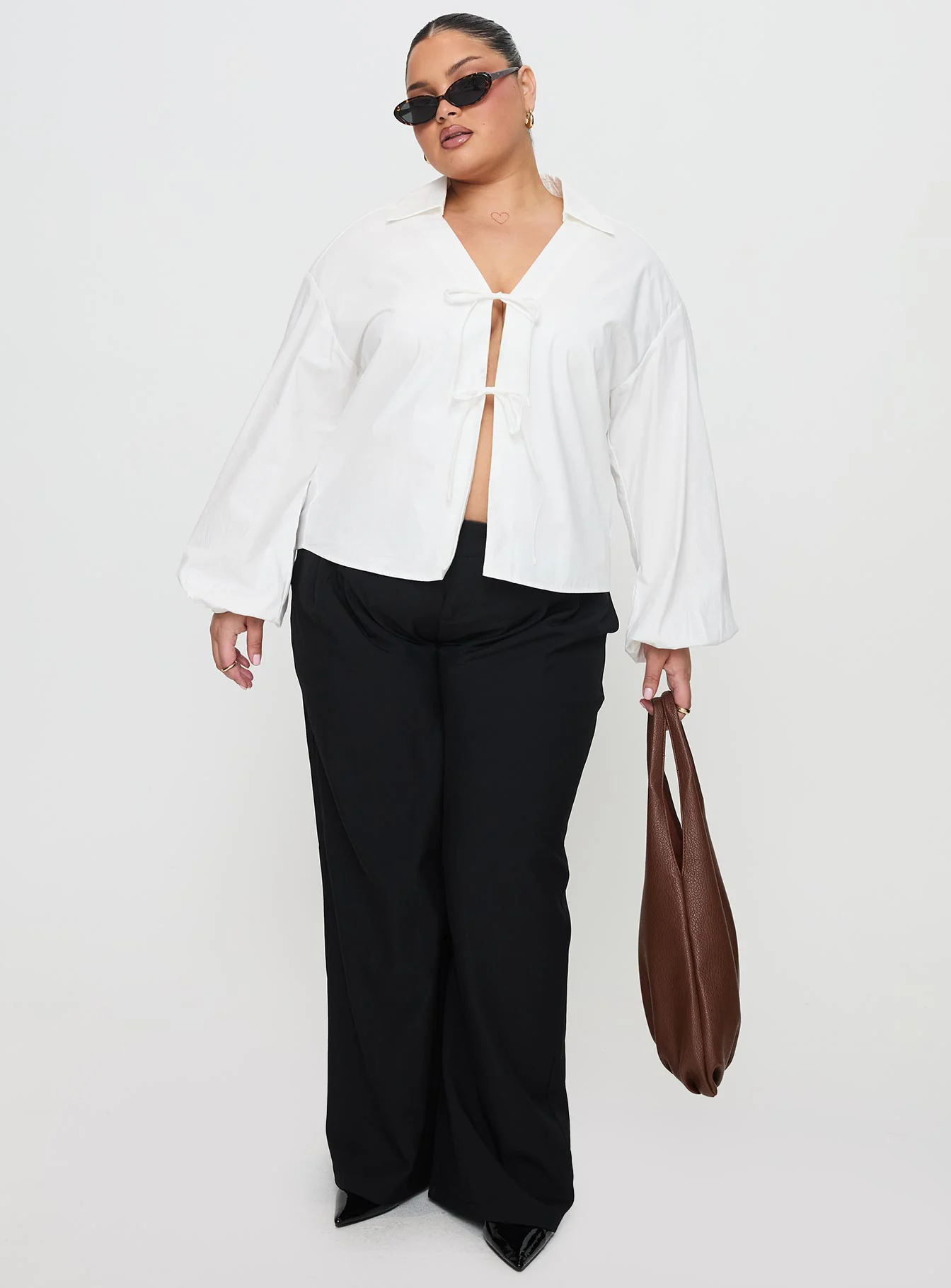 Rinon Long Sleeve Top White Curve