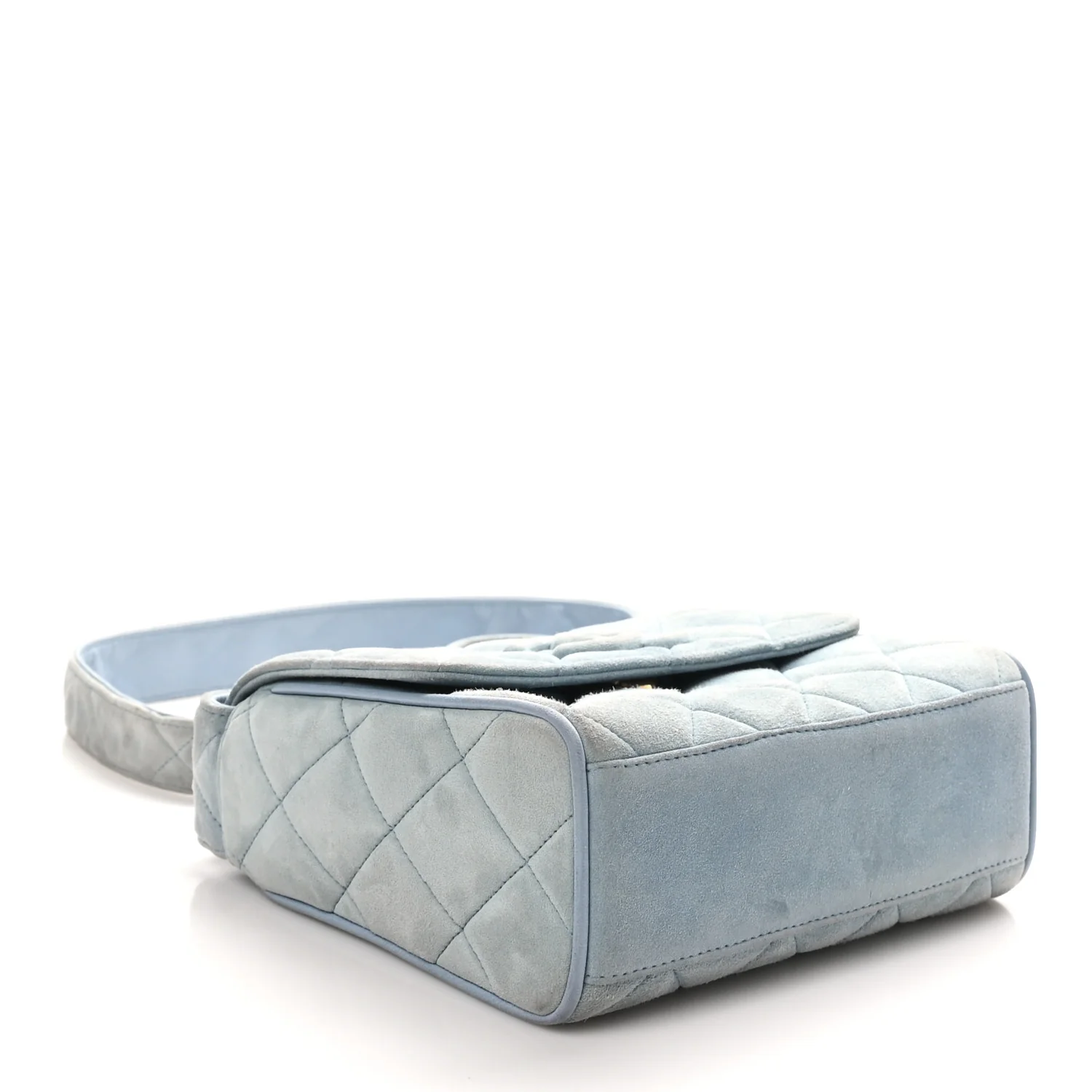 Suede Small Messenger Flap Light Blue - Top Club