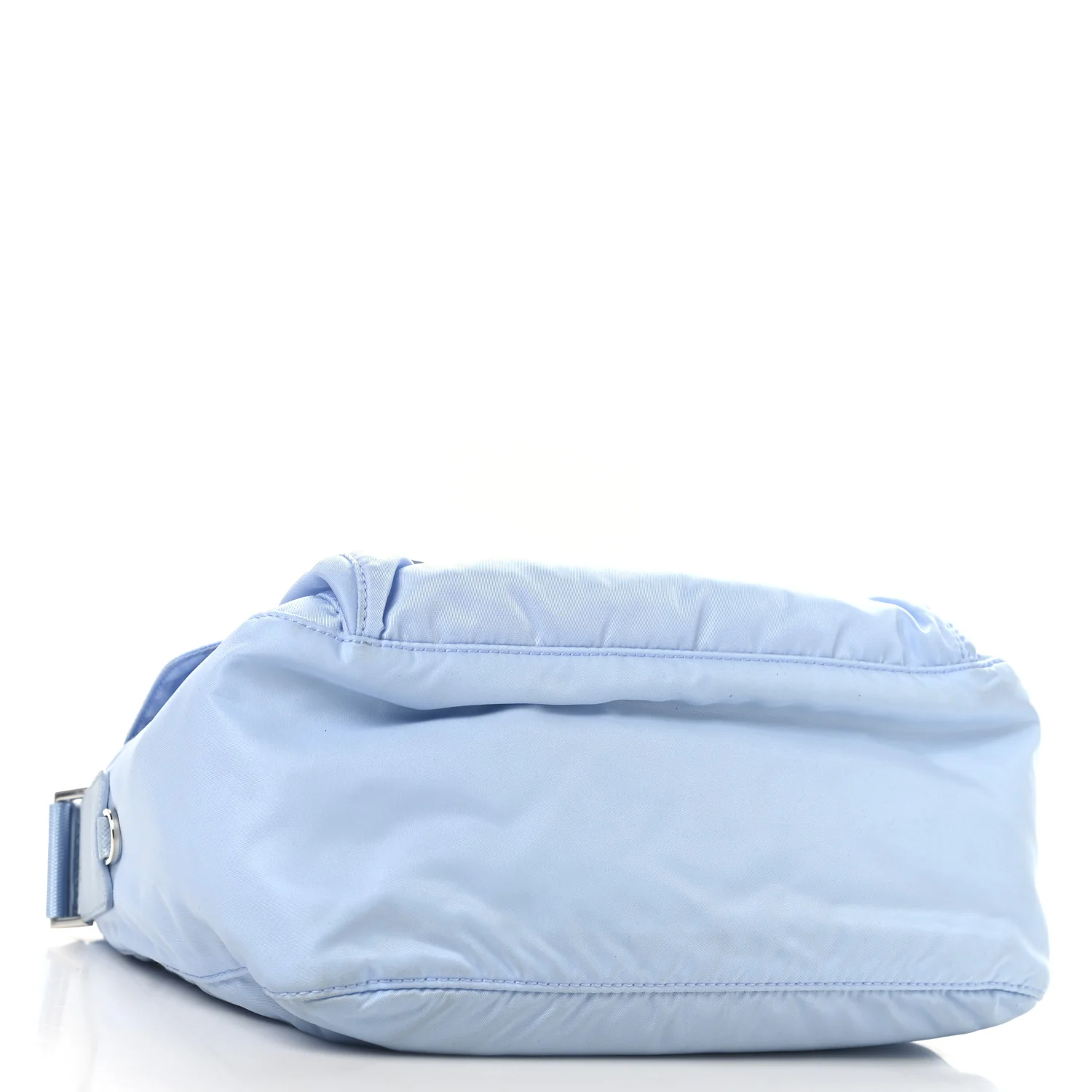 Re-Nylon Vela Saffiano Pocket Double Buckle Messenger Shoulder Bag Celeste - Top Club