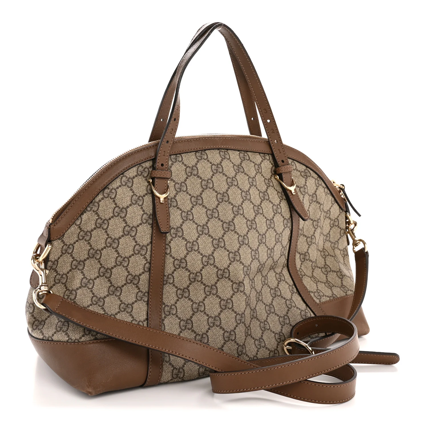 GG Supreme Monogram Medium Nice Top Handle Dome Bag Brown - Top Club