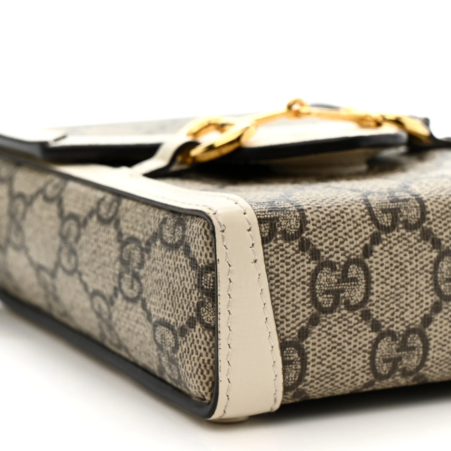 GG Supreme Monogram Azalea Calfskin Mini Horsebit 1955 Crossbody Bag Beige Ebony Mystic White - Top Club