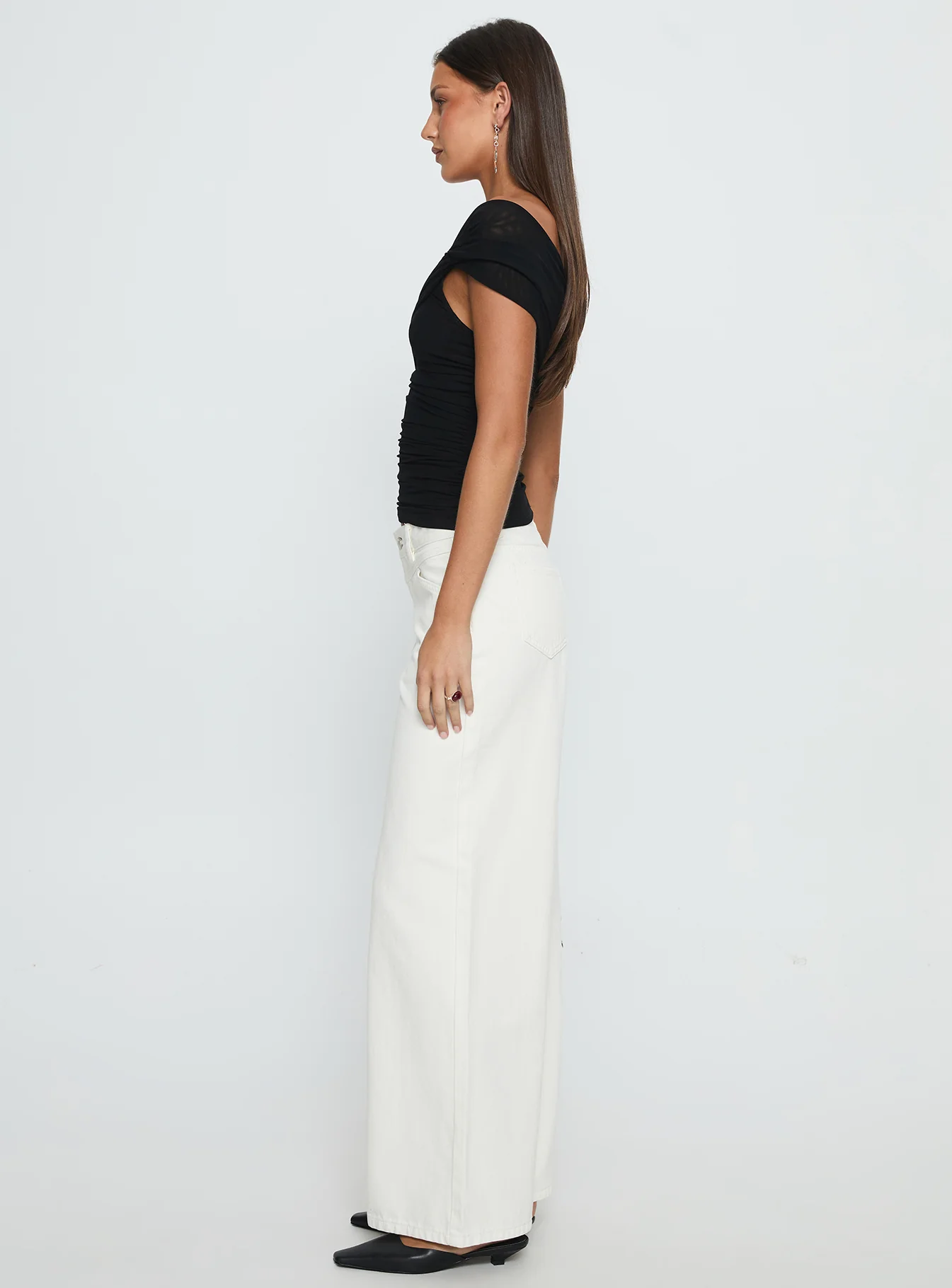 Catiana Low Rise Wide Leg Jeans White