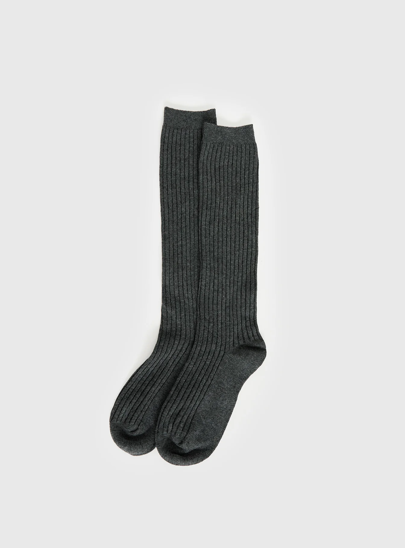 Nayara Ribbed Socks Dark Grey Marle