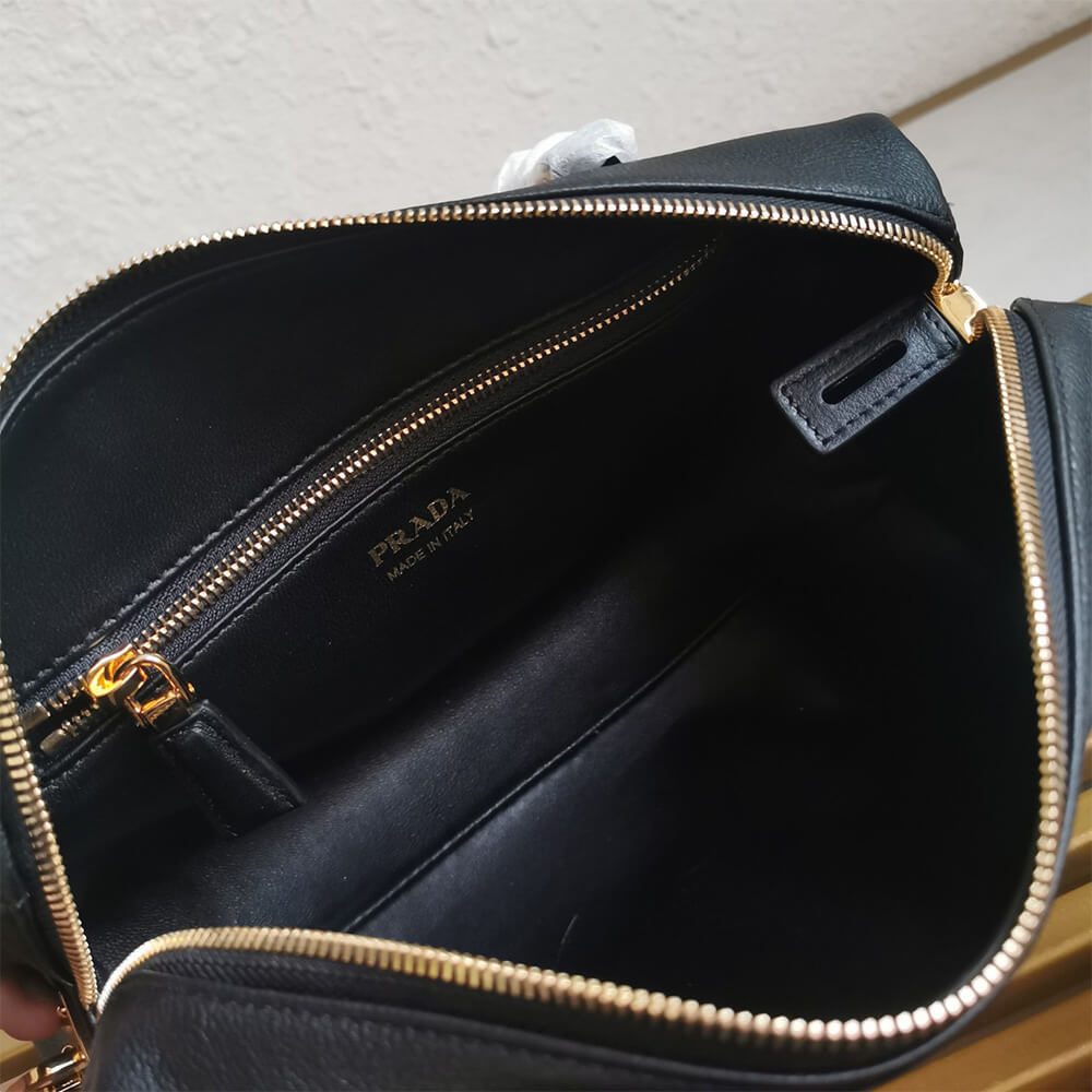 Prada Medium leather top-handle bag with padlock(high-end grade) - Top Club